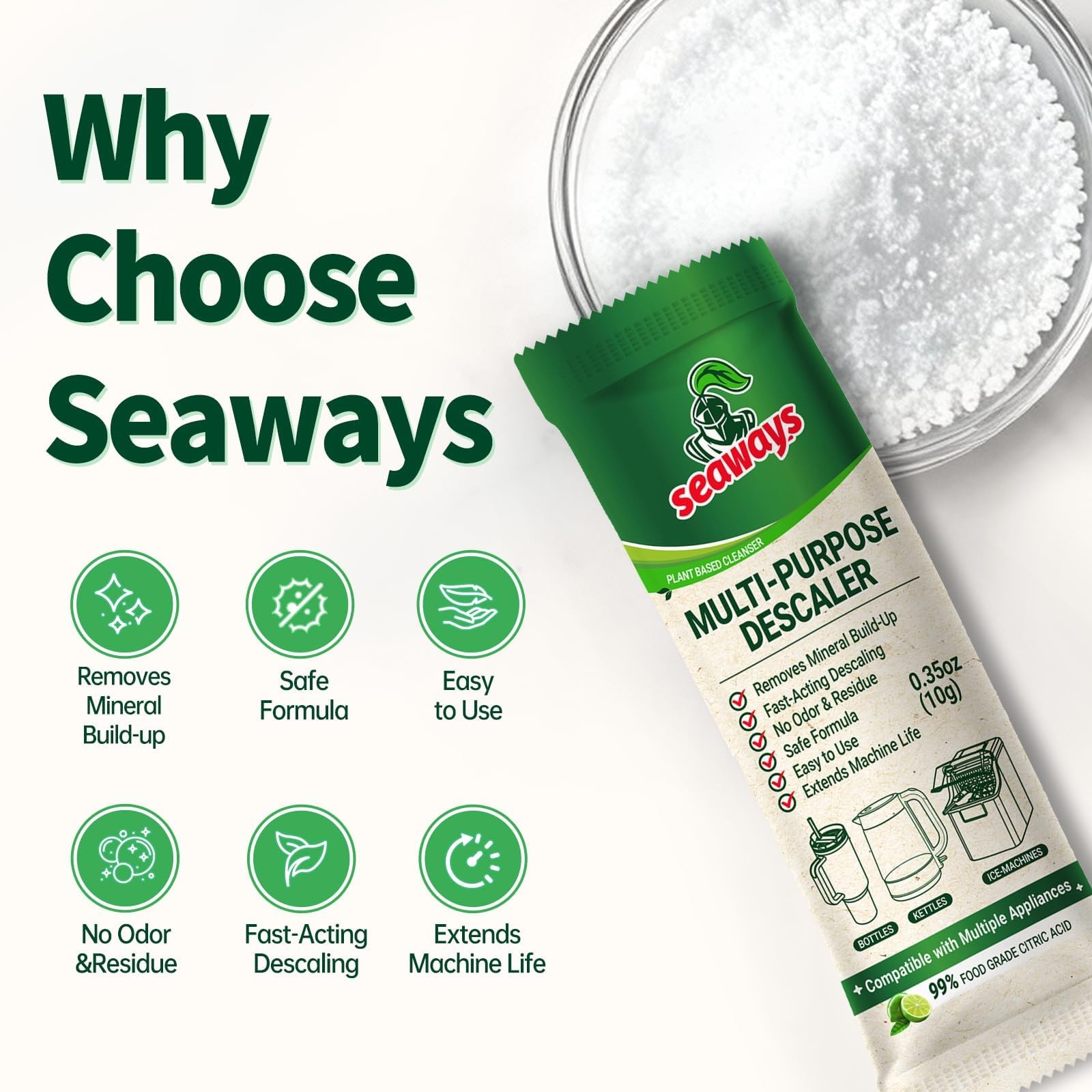 Multi-Purpose Descaler and Cleaner Powder(20-Uses) for Ice Maker Machine, Ket…