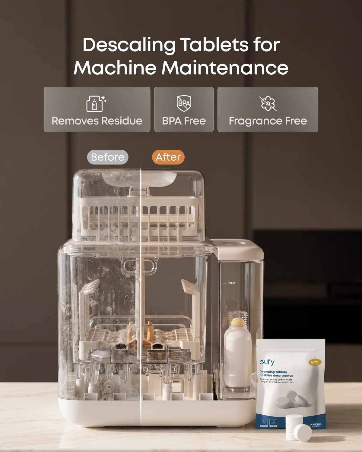 Cleaning Kit for eufy Bottle Washer, Cleaning Set with Detergent Tablets (180 Pc