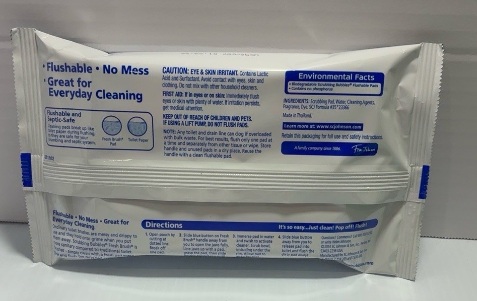 Scrubbing Bubbles FRESH BRUSH Flushable Pads Toilet Cleaning Refills 10ct NOS