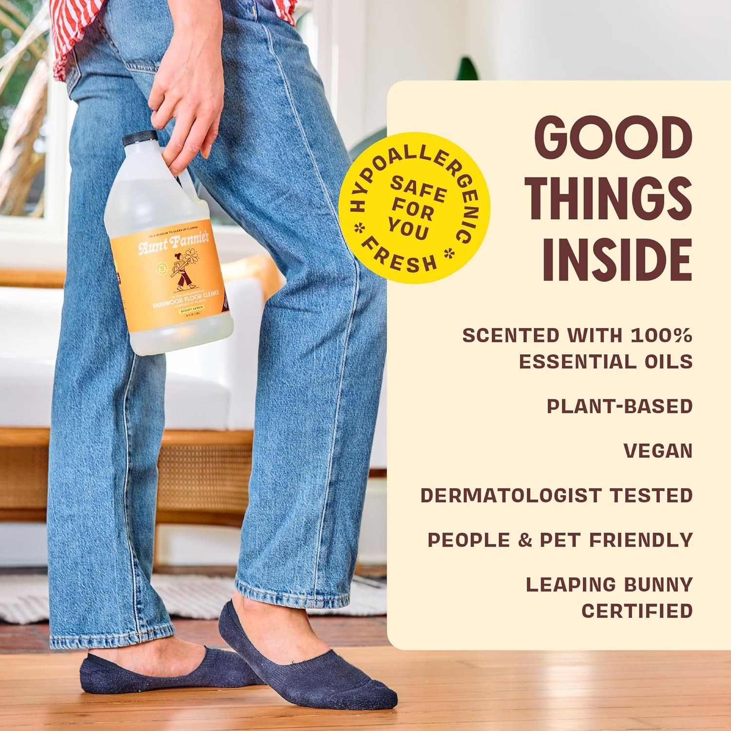 Cruelty-Free Ultra Concentrated Cleaner – 64 oz for Hardwood Floors, Lemon Scent