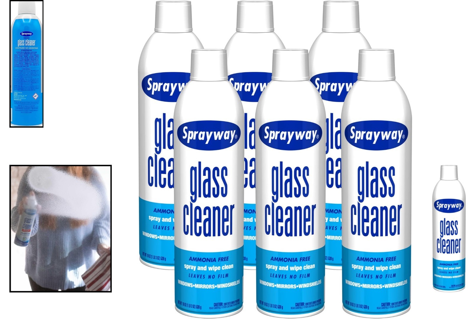 Streak-Free Foaming Glass Cleaner 19oz Spray – Pack of 6, Ammonia-Free Shine