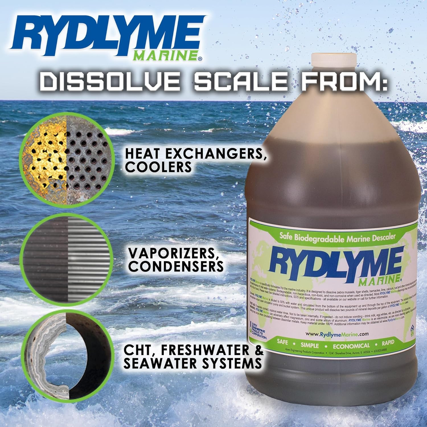 RYDLYME Marine Biodegradable Descaler (4, Gallon Bottle)