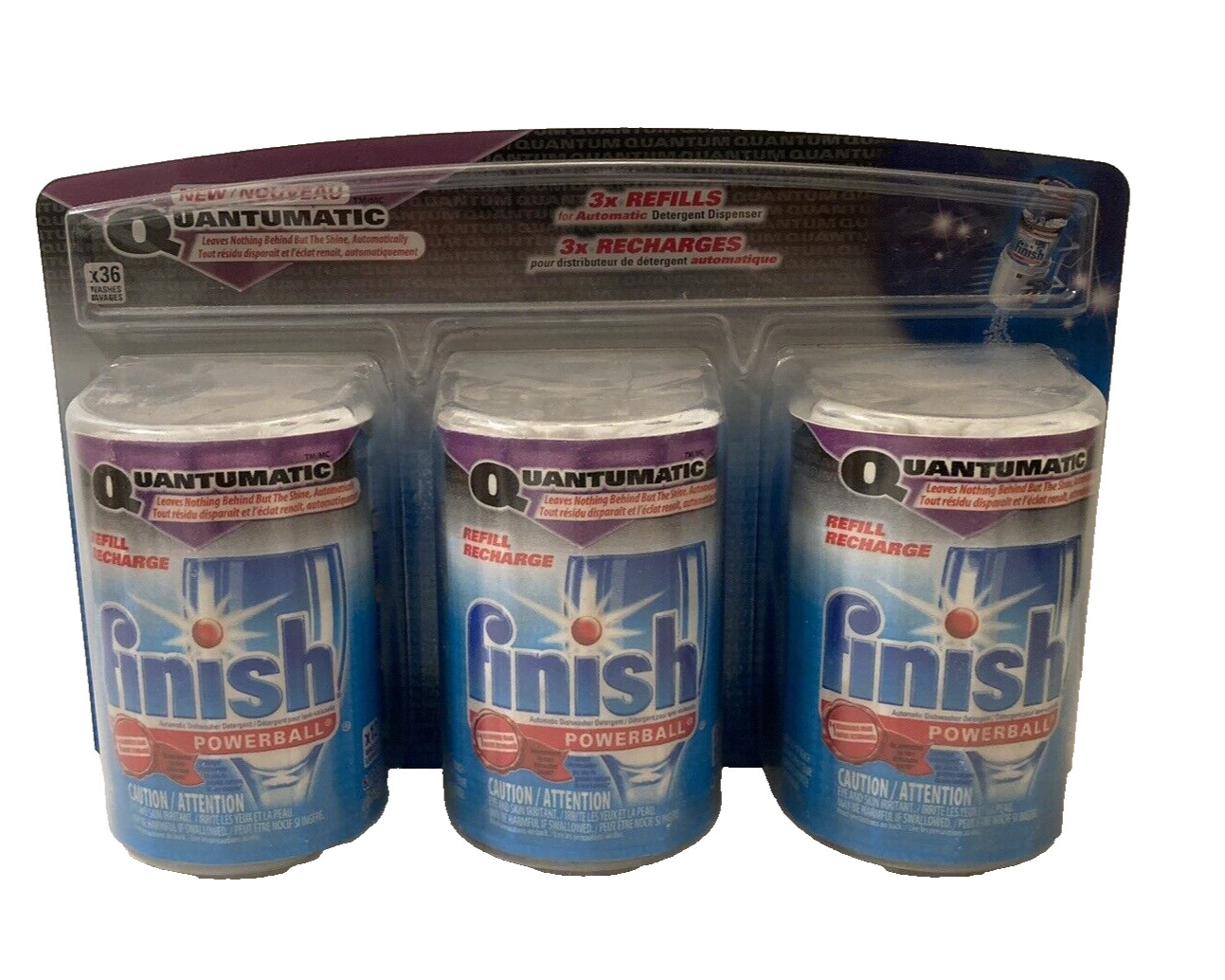 Finish Powerball Quantumatic Dishwasher Detergent 3 Pack Refills Sealed