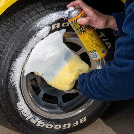 Extra Large Microfiber Auto Tire Scrubbing Mitt with Detachable Plastic Spray Sh