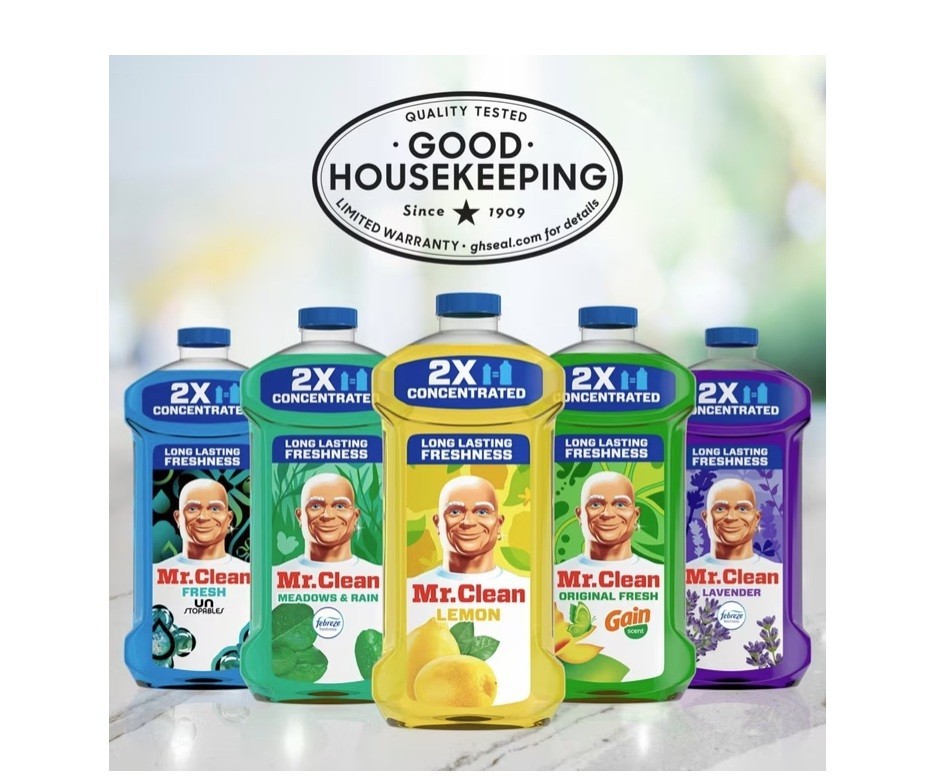 3 PACK Mr. Clean2X Concentrated Multi Surface Cleaner with Febreze Meadows &Rain