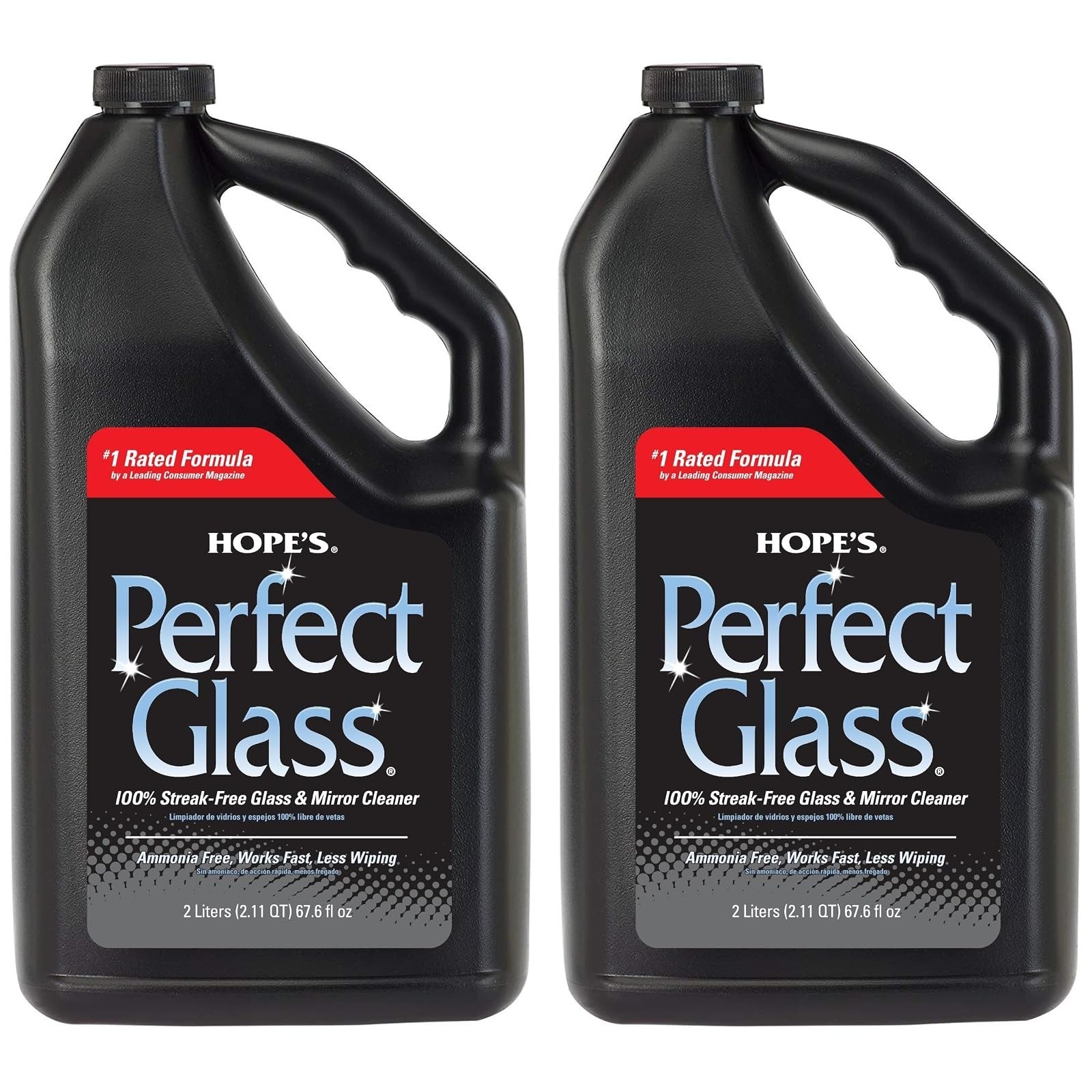 HOPE’S Perfect Glass Cleaner Spray Refill, Streak-Free, 67.6 Ounce