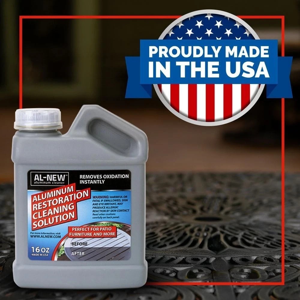 Aluminum Restoration Cleaning Solution 16oz for Patio Furniture & Metal Surfaces