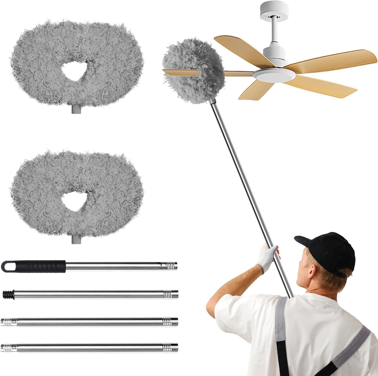 Ceiling Fan Cleaner Duster – Adjustable Duster with Extension Pole,Dusters fo…