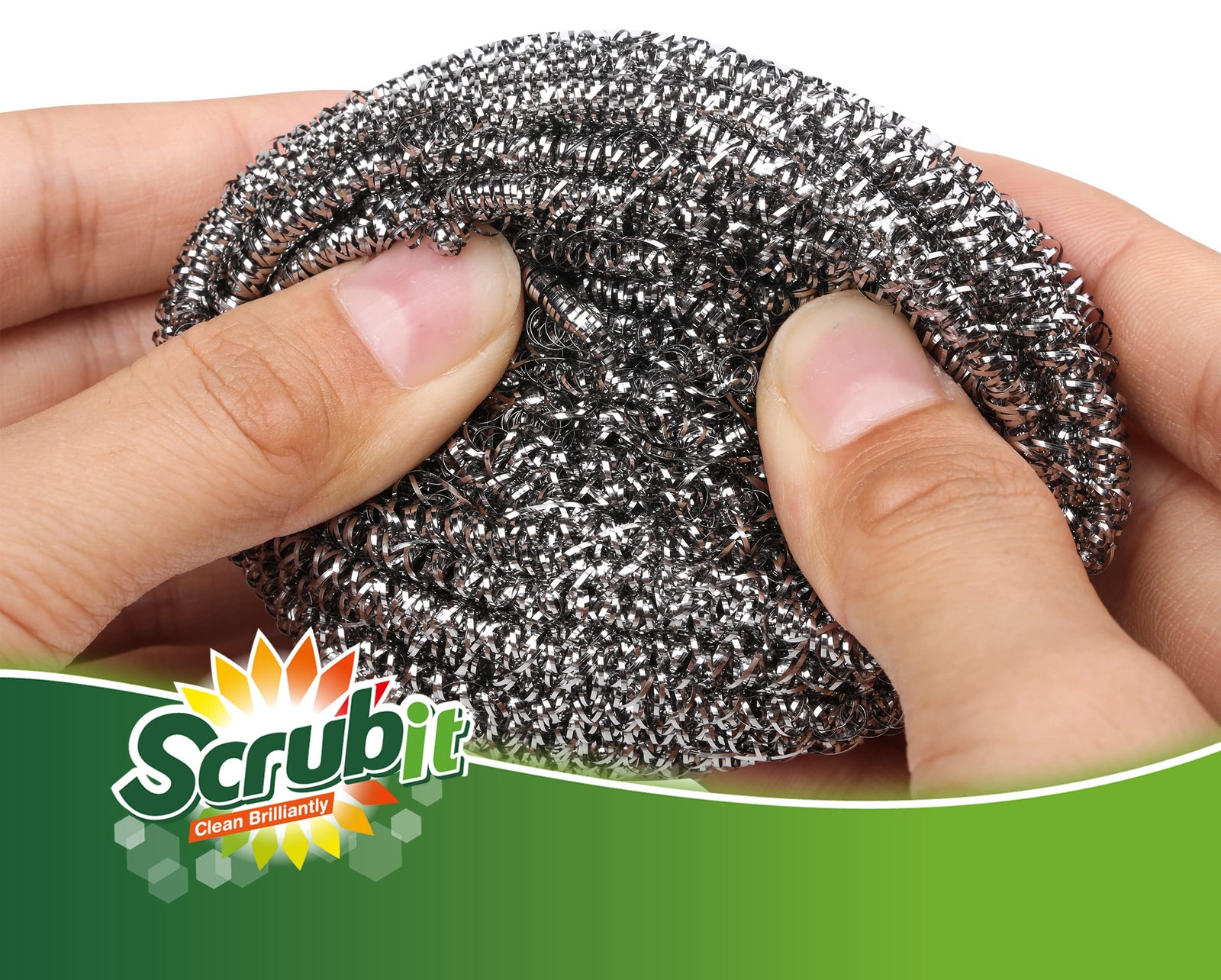 12 Pack Stainless Steel Scourers by Scrub It – Steel Wool Scrubber Pad Used f…