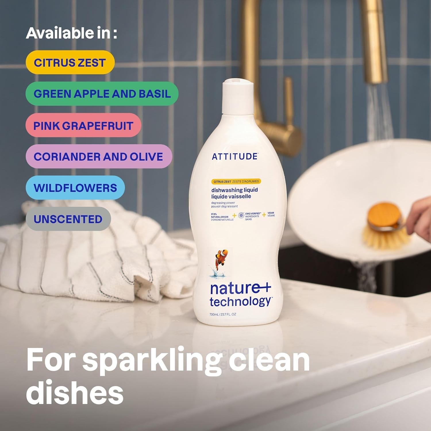 Dish Soap, EWG Verified, Plant-Based & Dishwashing Liquid, Naturally Derived…