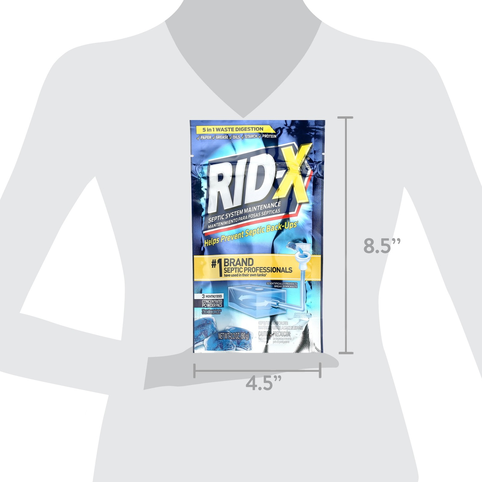 Rid-X Septic Tank Treatment Cleaning Pacs, 3 Count