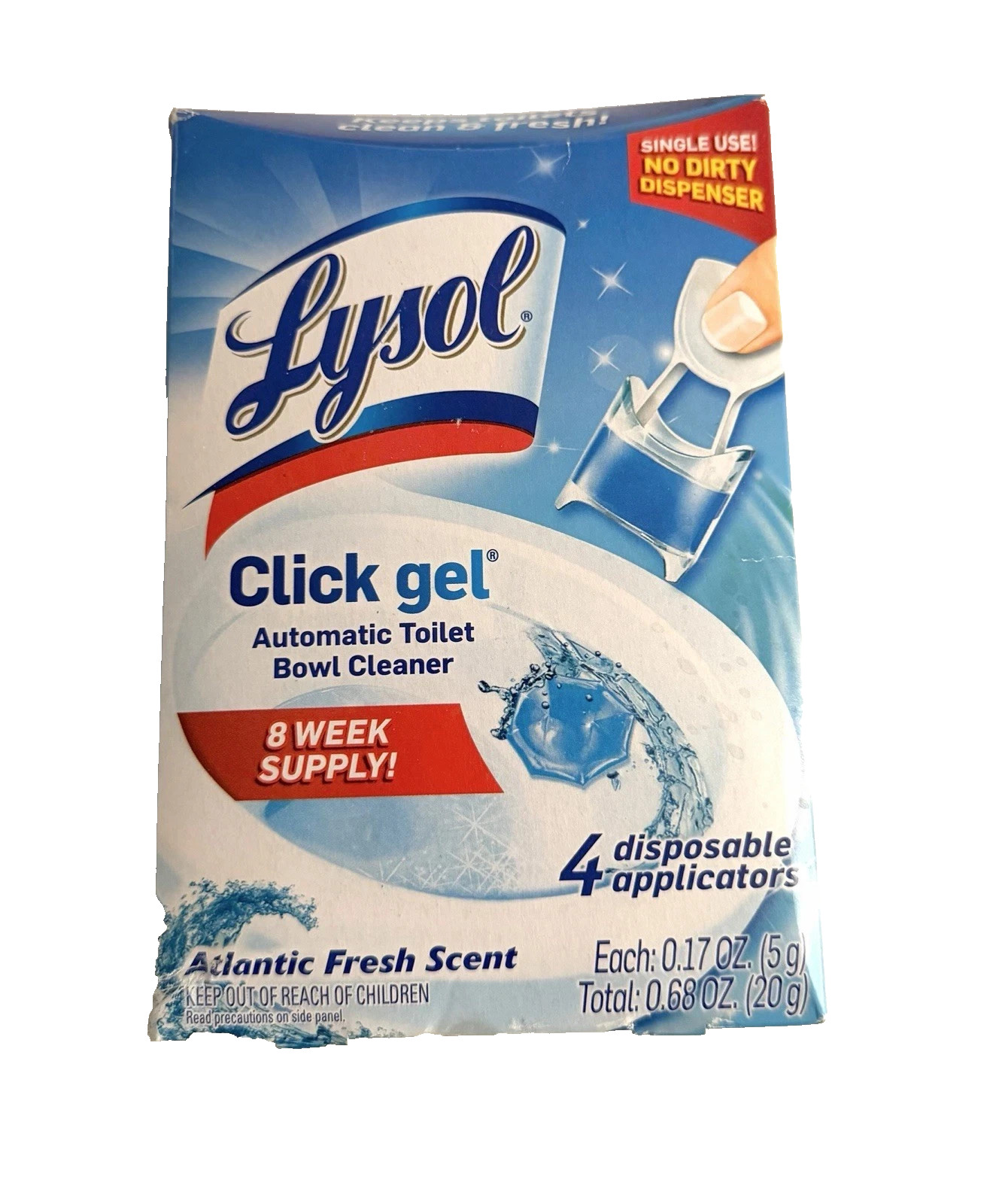 LYSOL Toilet Bowl Cleaner Click Gel Atlantic Fresh Scent 3-packs of 4 ea