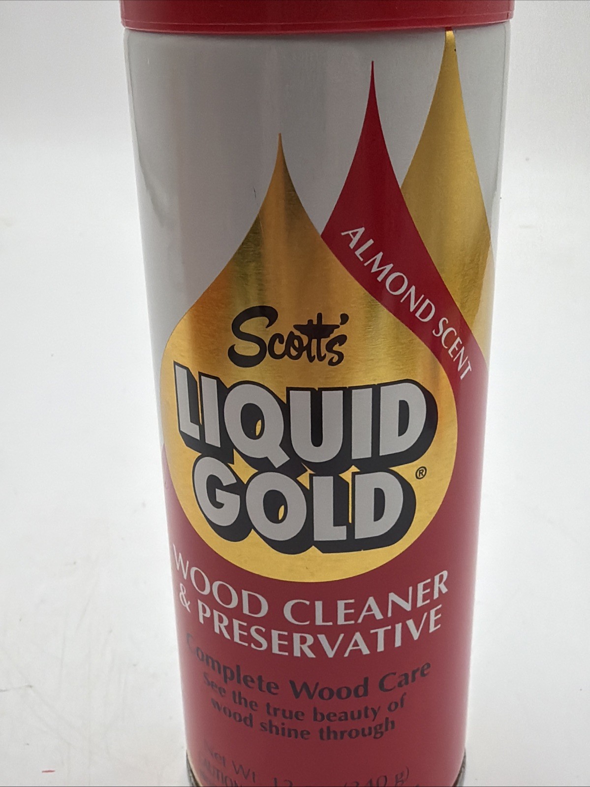 Vintage Scotts Liquid Gold Wood Cleaner & Preservative Almond Scent 12oz 75%