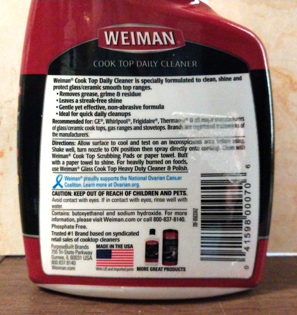 Weiman Glass/Ceramic Cooktop Daily Cleaner Streak Free – 12 fl oz