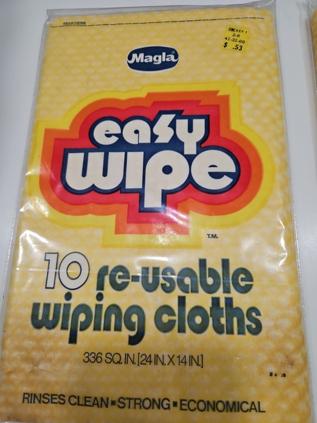 Vintage Magla EASY WIPE Wiping Cloths Yellow Nostalgia Dead stock x2 Lot