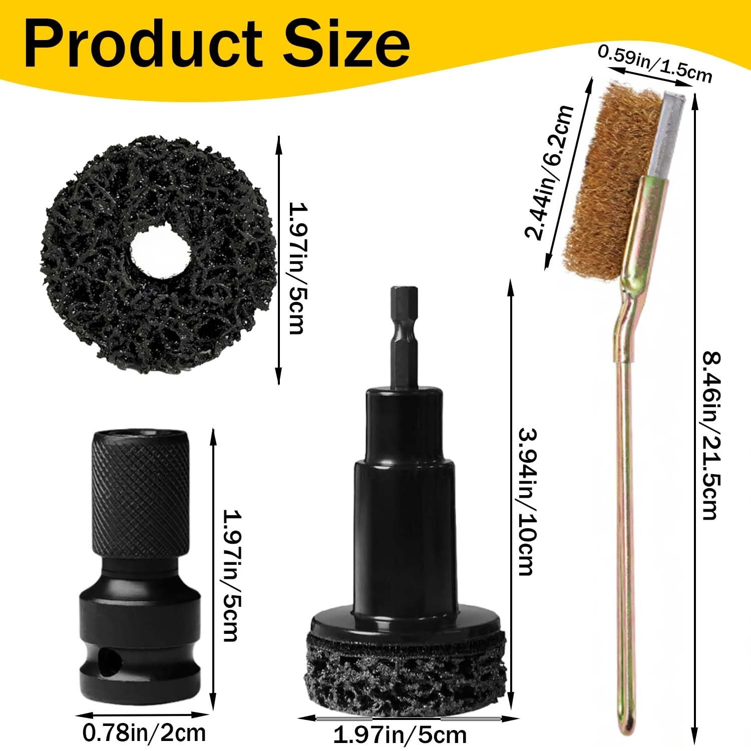 Wheel Hub Stud Cleaning Tool Kit Rust Removal Disc for Cars Light Trucks