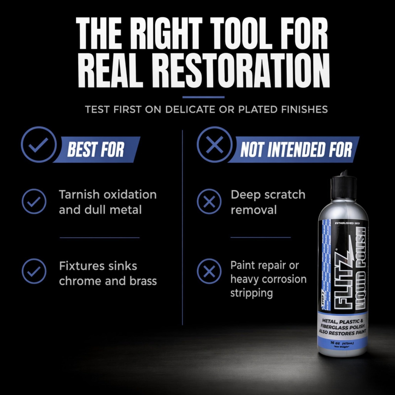 Multi-Purpose Metal Polish Liquid 16oz – Tarnish Remover for Aluminum, Chrome, B