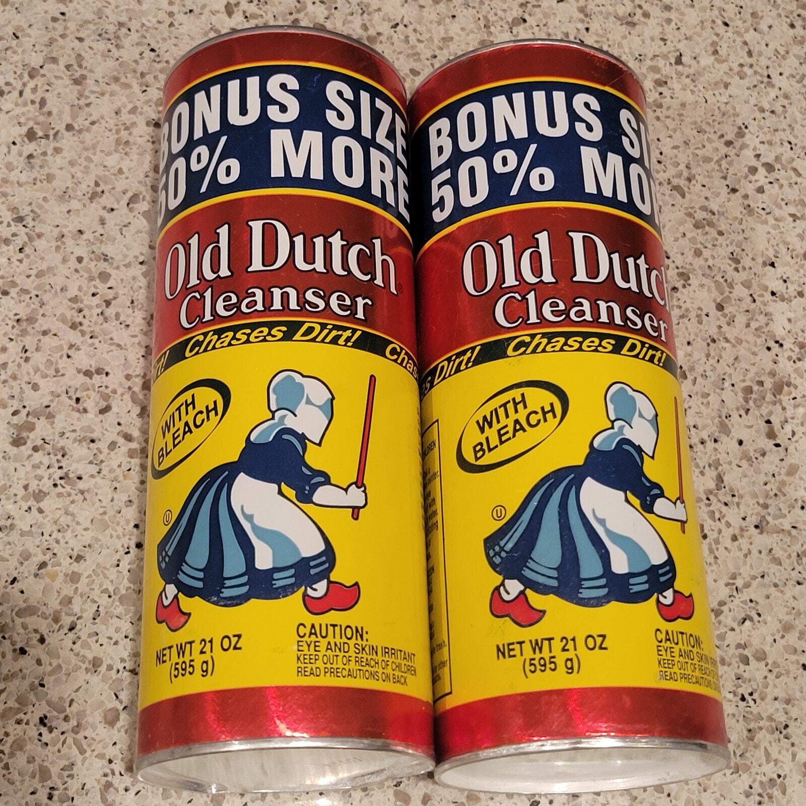 VTG 90s OLD DUTCH Powdered Cleanser w/ Bleach 21oz BONUS x2 Unopened Can USA NOS