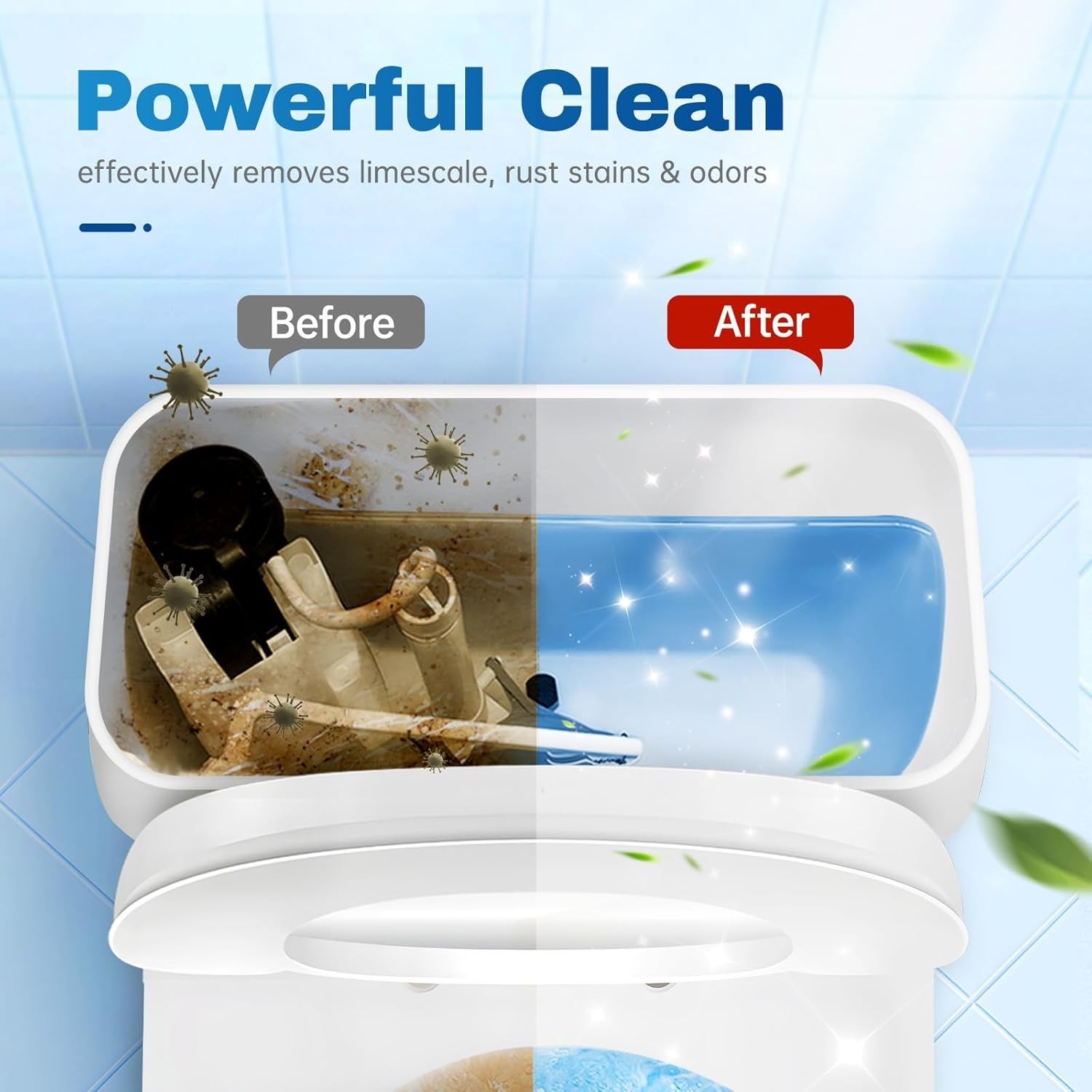 Toilet Tank Cleaner – 6 Pack Automatic Descaler Tablets, Powerful Mold & Rust…