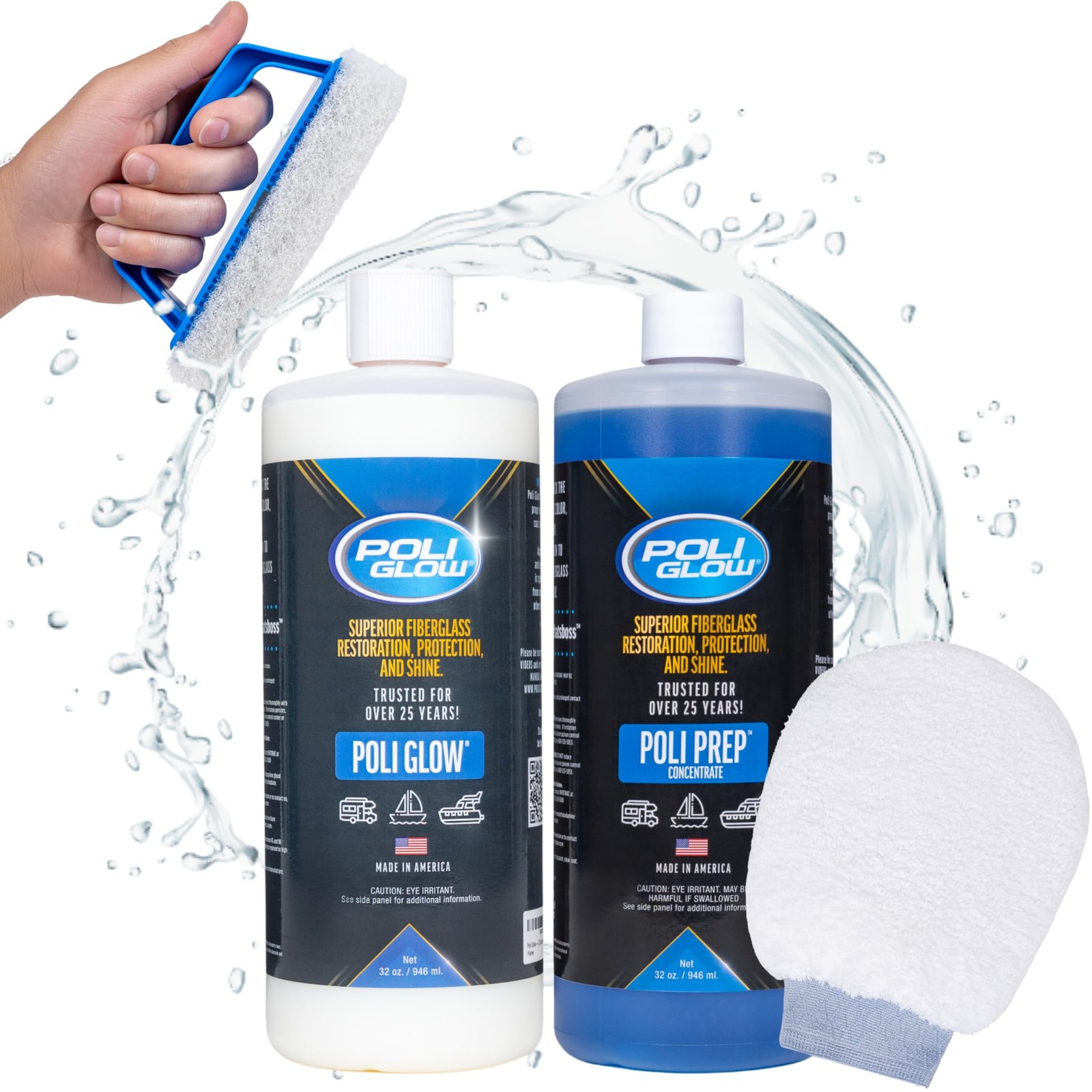 Poli Glow Basic Kit — Complete Fiberglass Restorer for Boats and RVs and More. E