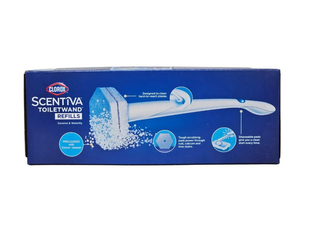 60-PACK Clorox Scentiva Coconut and Waterlily ToiletWand Pad Cleaner Refills