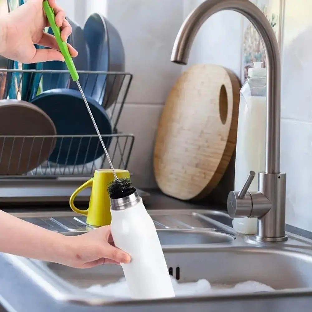 40Cm Long Handle Water Bottle Brush Flexible Bendable Cleaner for Washing Narrow