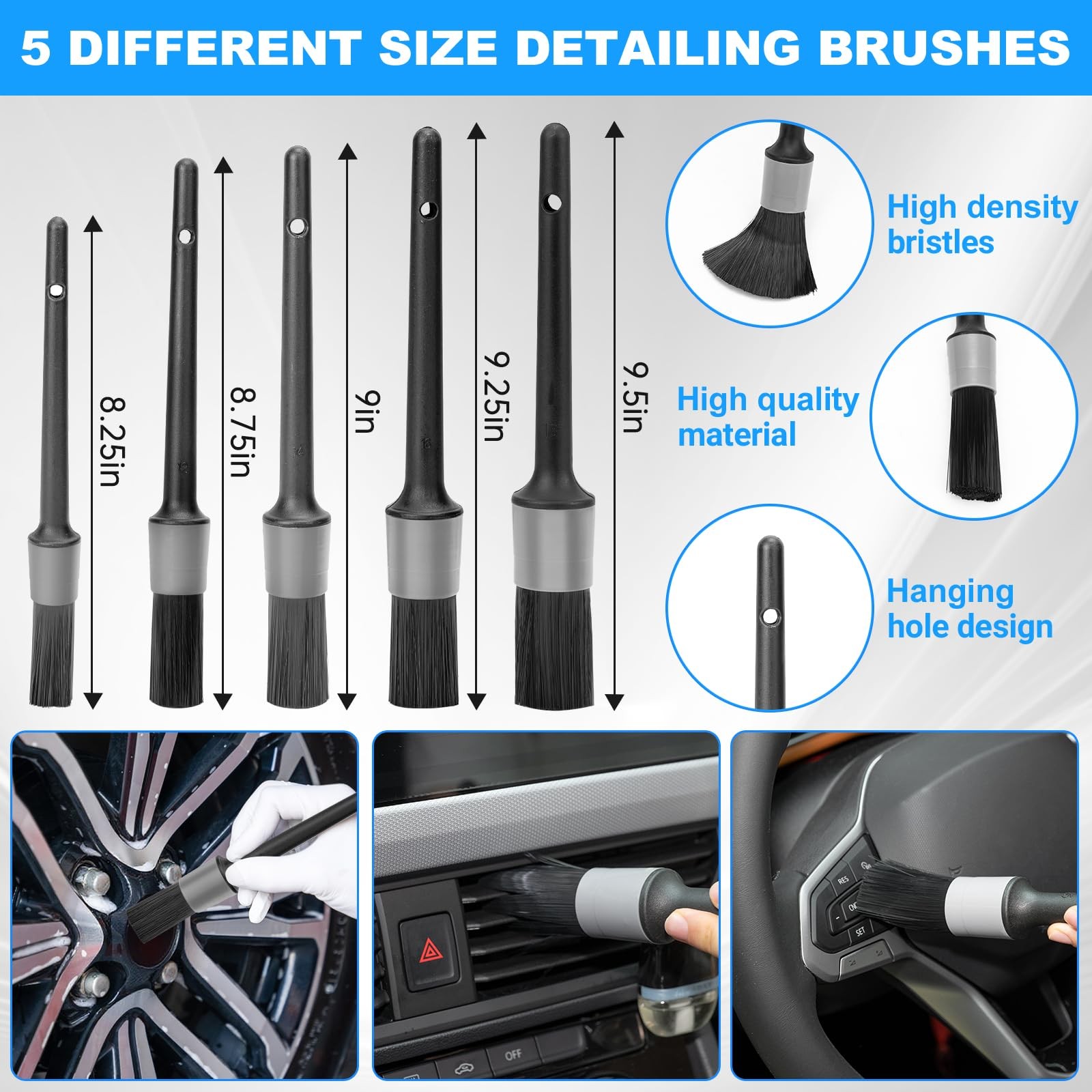 Car Detailing Kit, Car Detailing Brush Set, Car Cleaning Drill Brush Kit with…