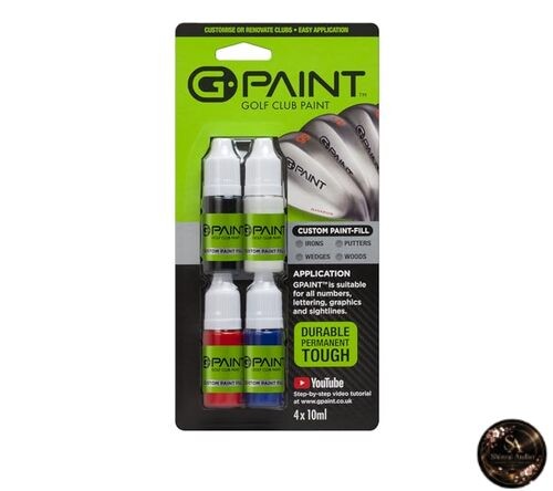G-Paint Golf Club Paint Fill Kit 4-Color Set (10ml x 4 bottles) – Touch-up &