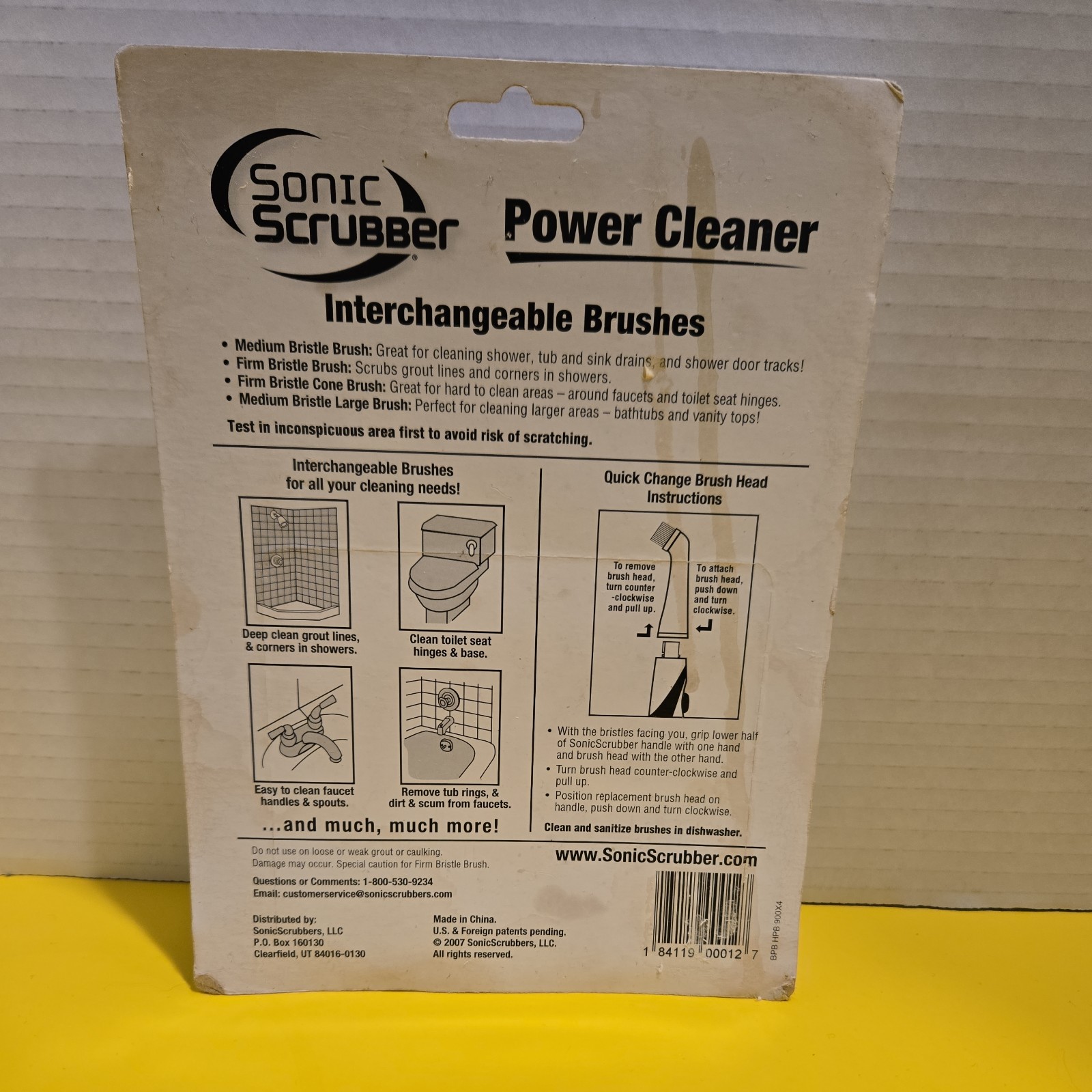 Sonic Scrubber Power Cleaner Interchangeable Brush Heads NEW