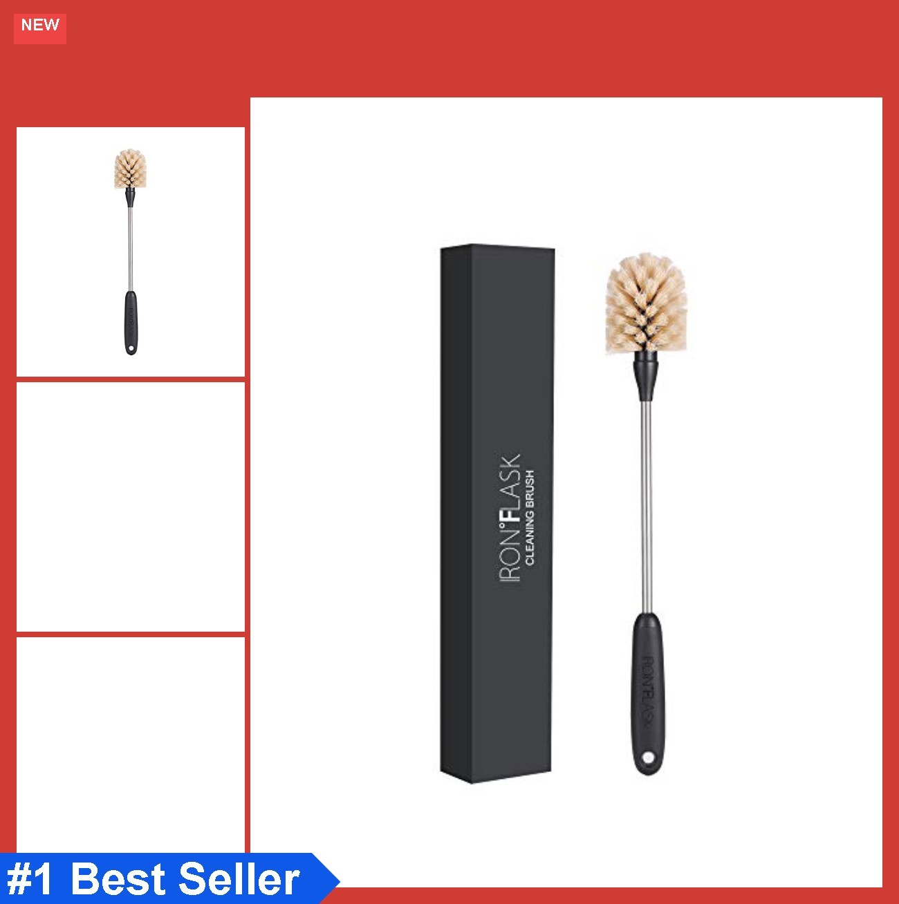 Water Bottle Cleaning Scrubbing Brush 15 Inch Stainless Steel Nylon Bristles