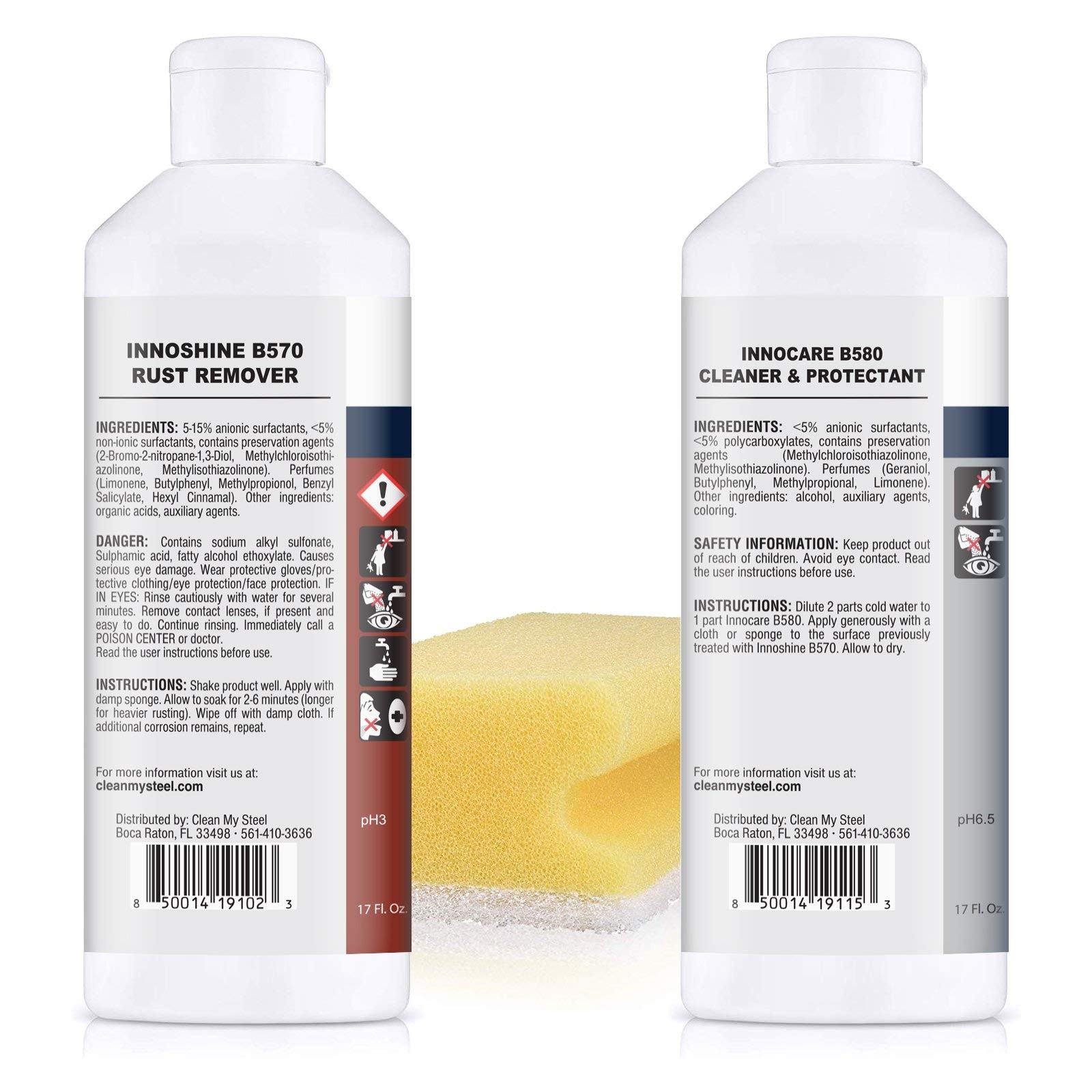 CLEAN MY STEEL Stainless Steel Rust Remover Kit 17 Fl Oz