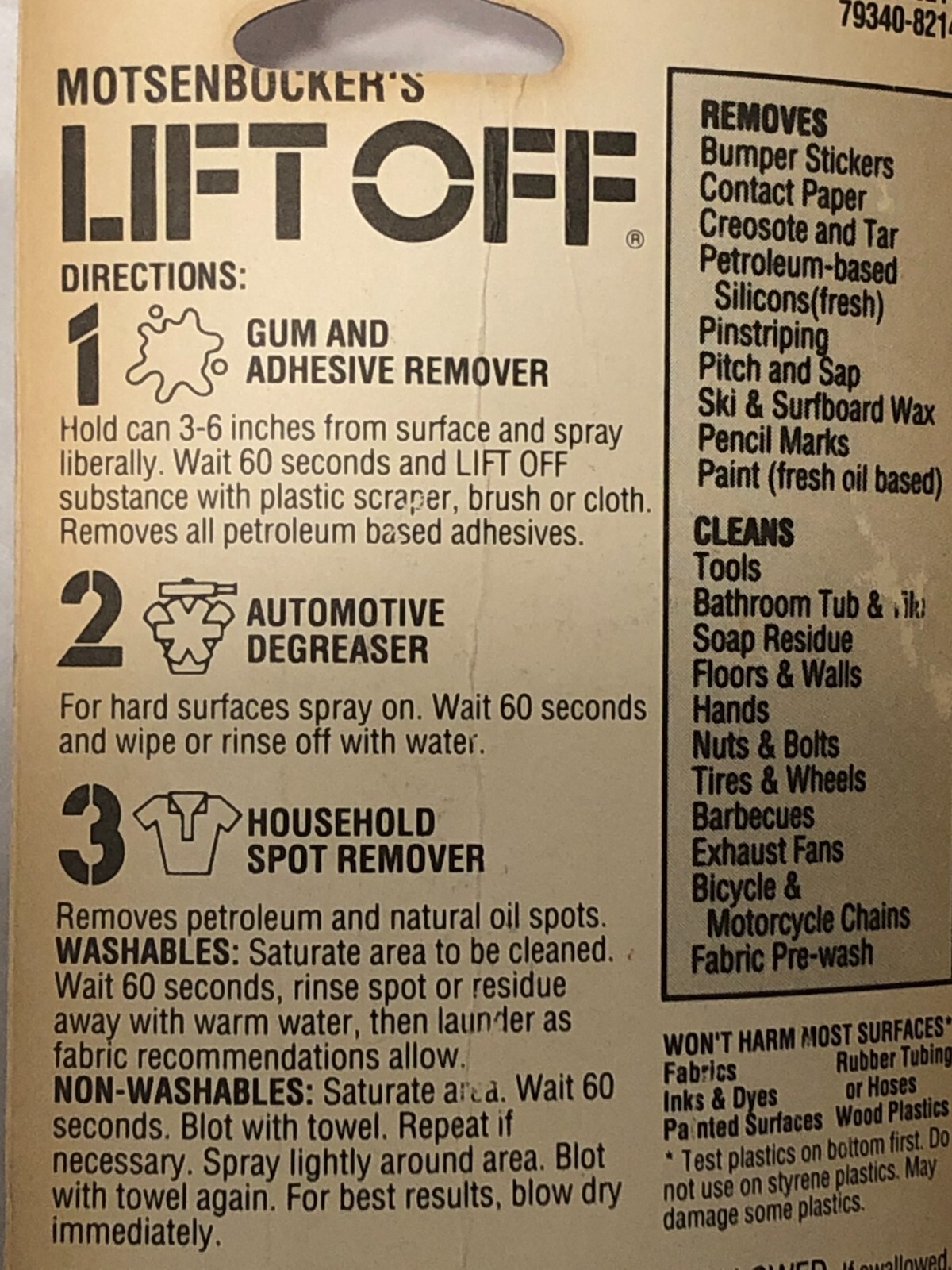 Motsenbocker’s Lift Off 123 3 Cleaners in 1 Removes Gum Stickers Stains 1 oz