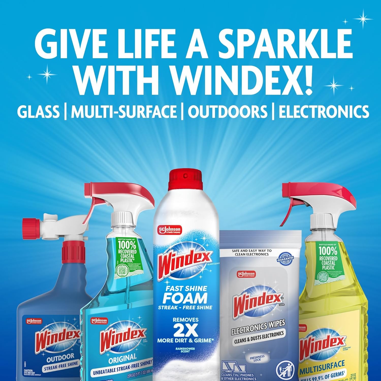 Windex with Vinegar Glass Cleaner Spray Bottle, 23 fl oz.