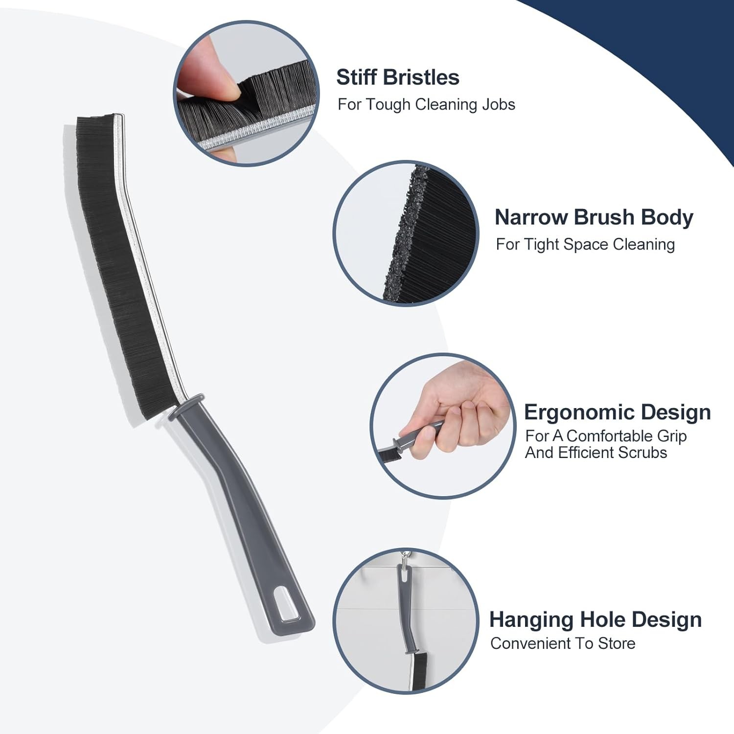 1pc Hard Bristled Crevice Cleaning Brush Bathroom Gap Cleaning Brush