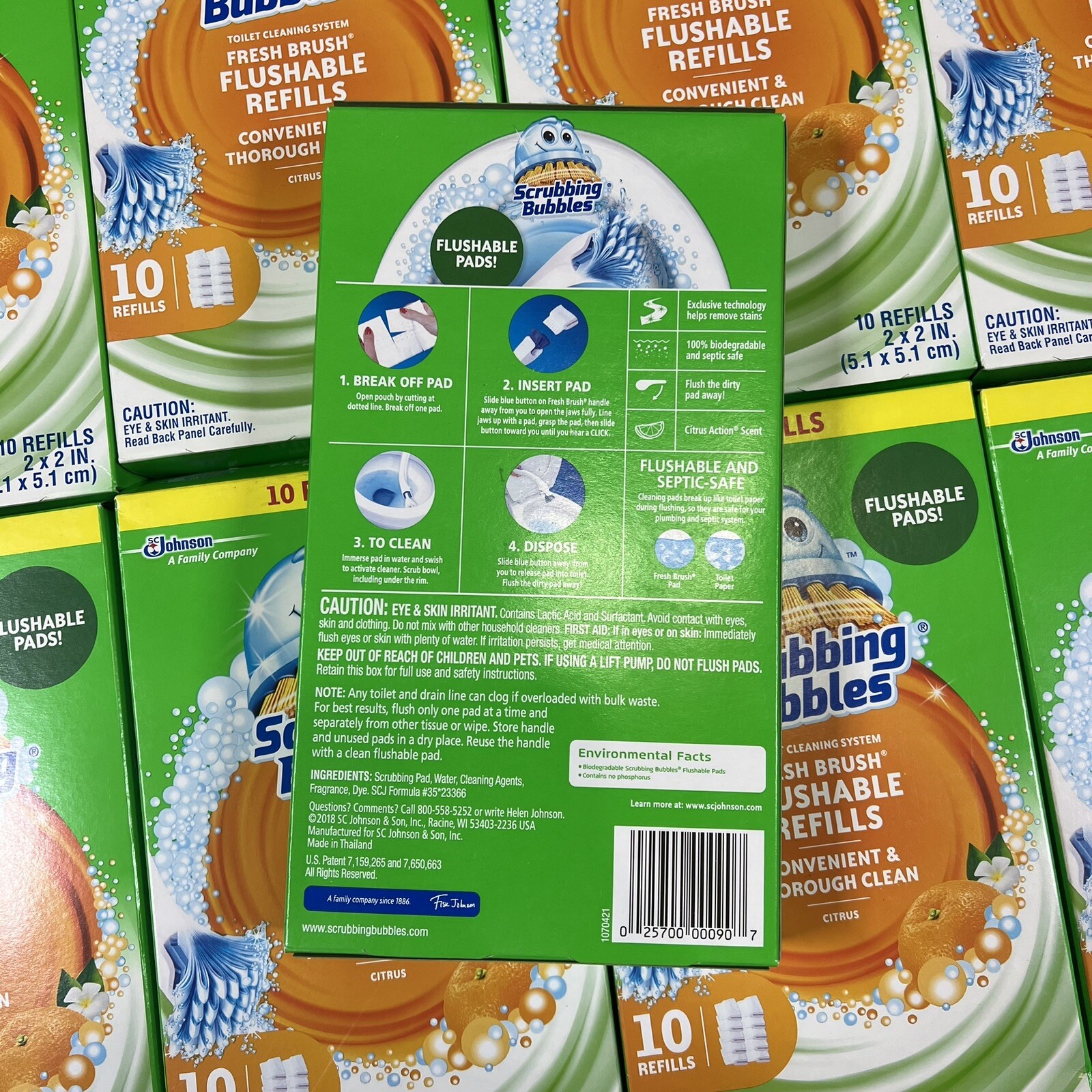 NEW Scrubbing Bubbles Flushable Refills Pads Fresh Brush 10ct 9x Box Lot (90qty)
