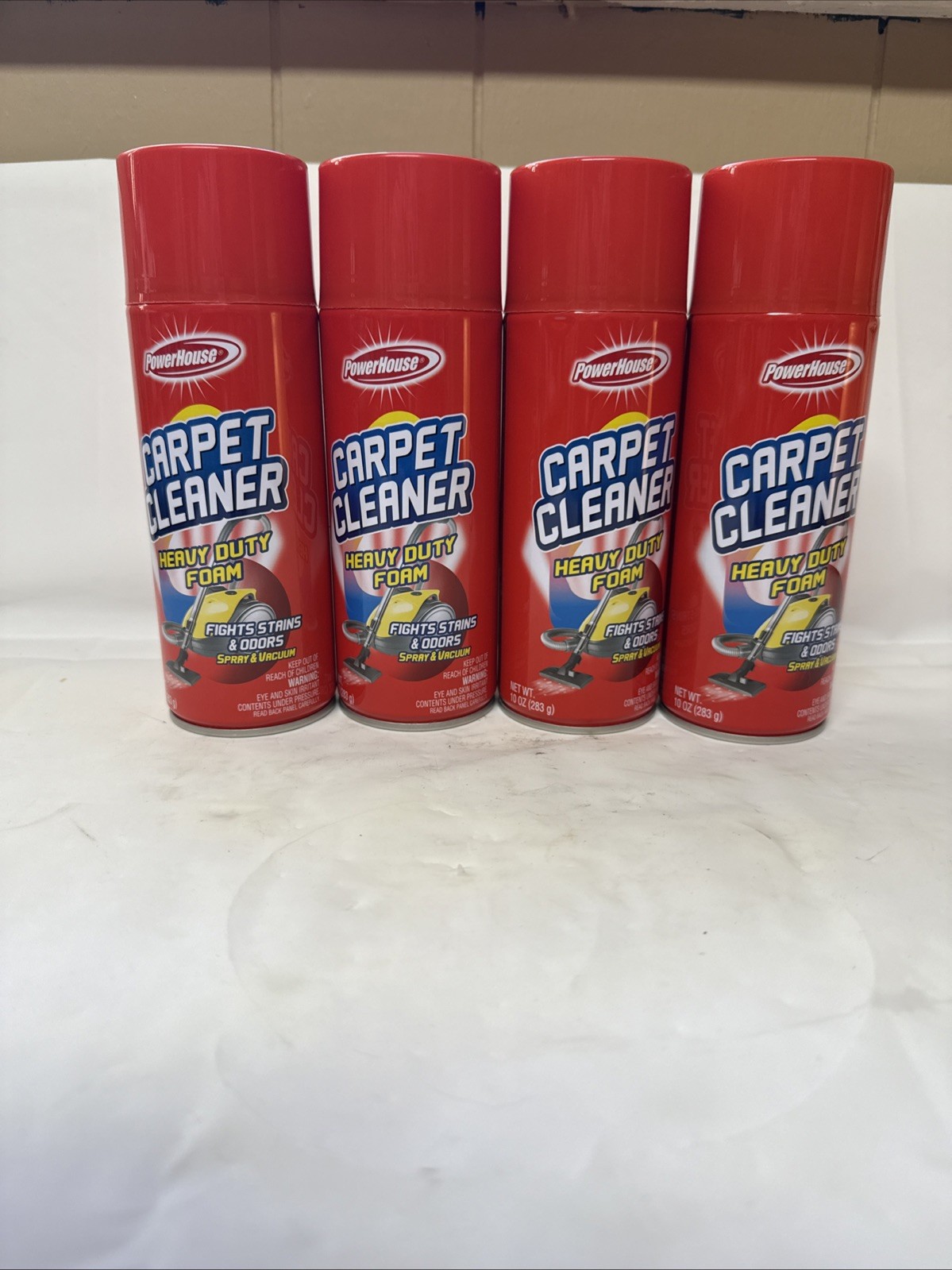 Lot 4 PowerHouse Carpet Cleaner 10Fl Oz Removes Spots Stain Fights Odors