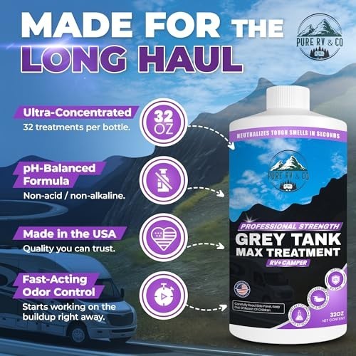 32oz Grey Water Tank Treatment 2 Pack | Fast-Acting RV & Camper Odor Eliminator