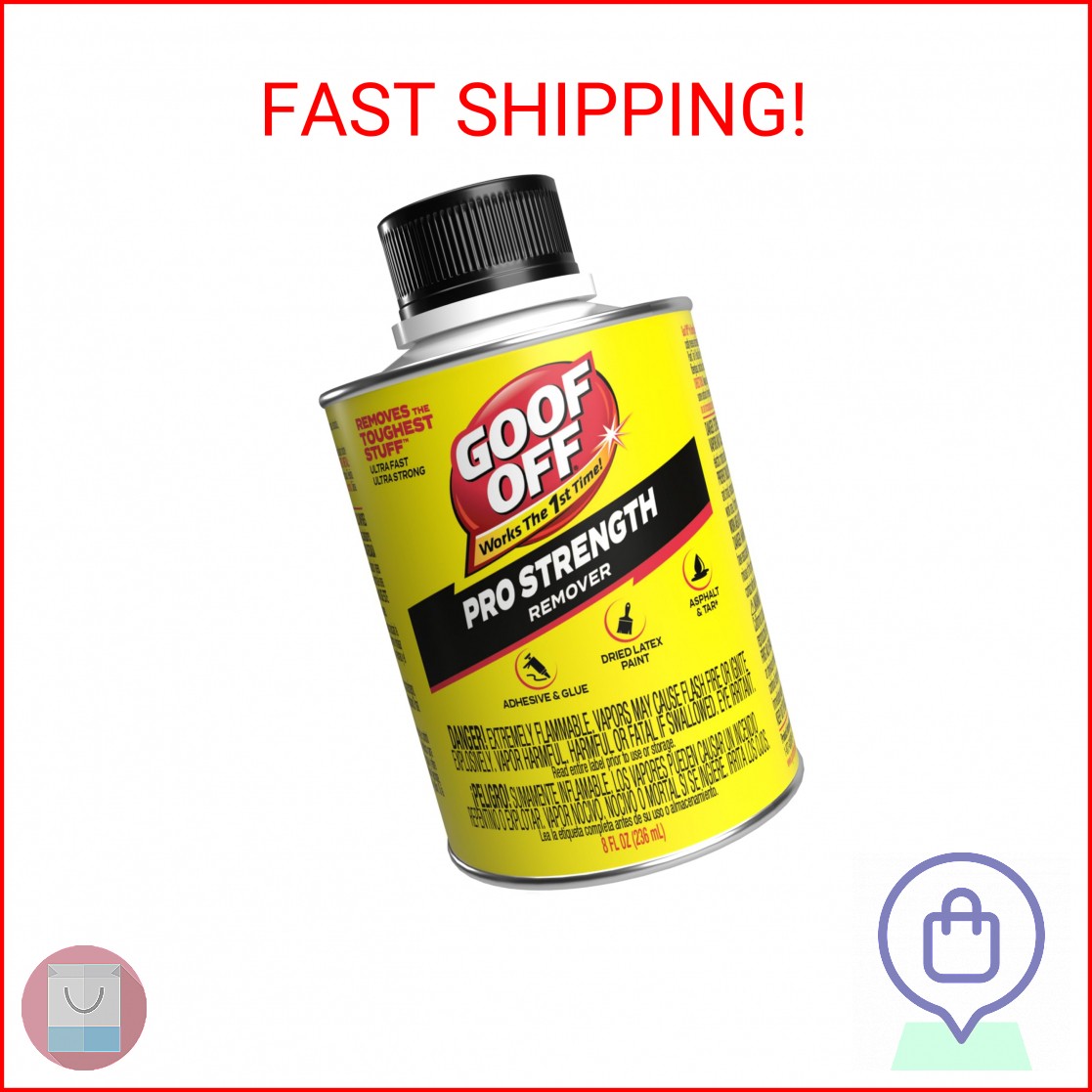 Goof Off Pro Strength Remover, Adhesive & Glue Remover for Dried Latex Paint, Ca