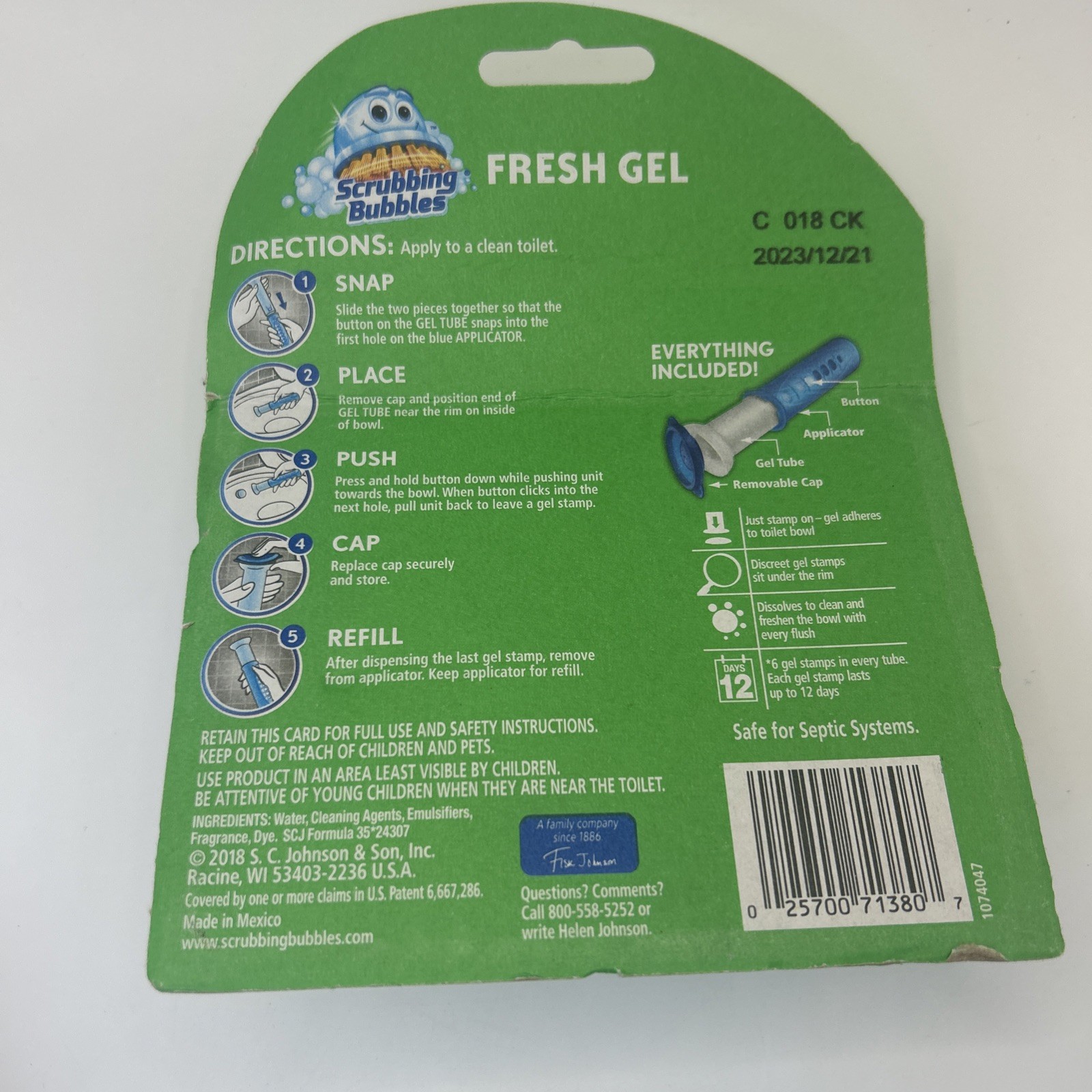 2 x Scrubbing Bubbles Fresh Gel Dispenser with 12 Total Stamps – 1.34oz Worn Box