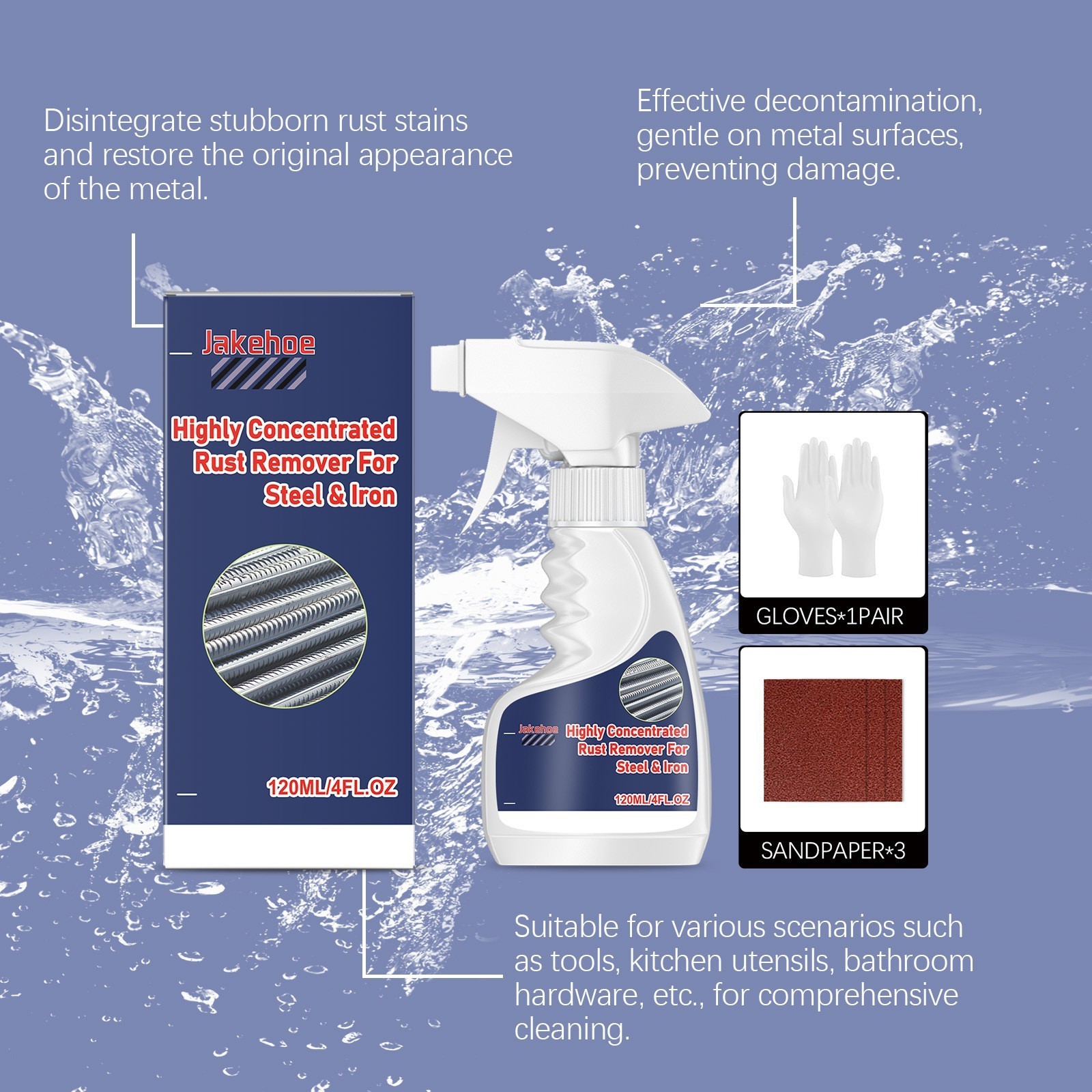 Highly Concentrated Rust Remover For Steel&Iron 120ml -Powerful Rust Remover