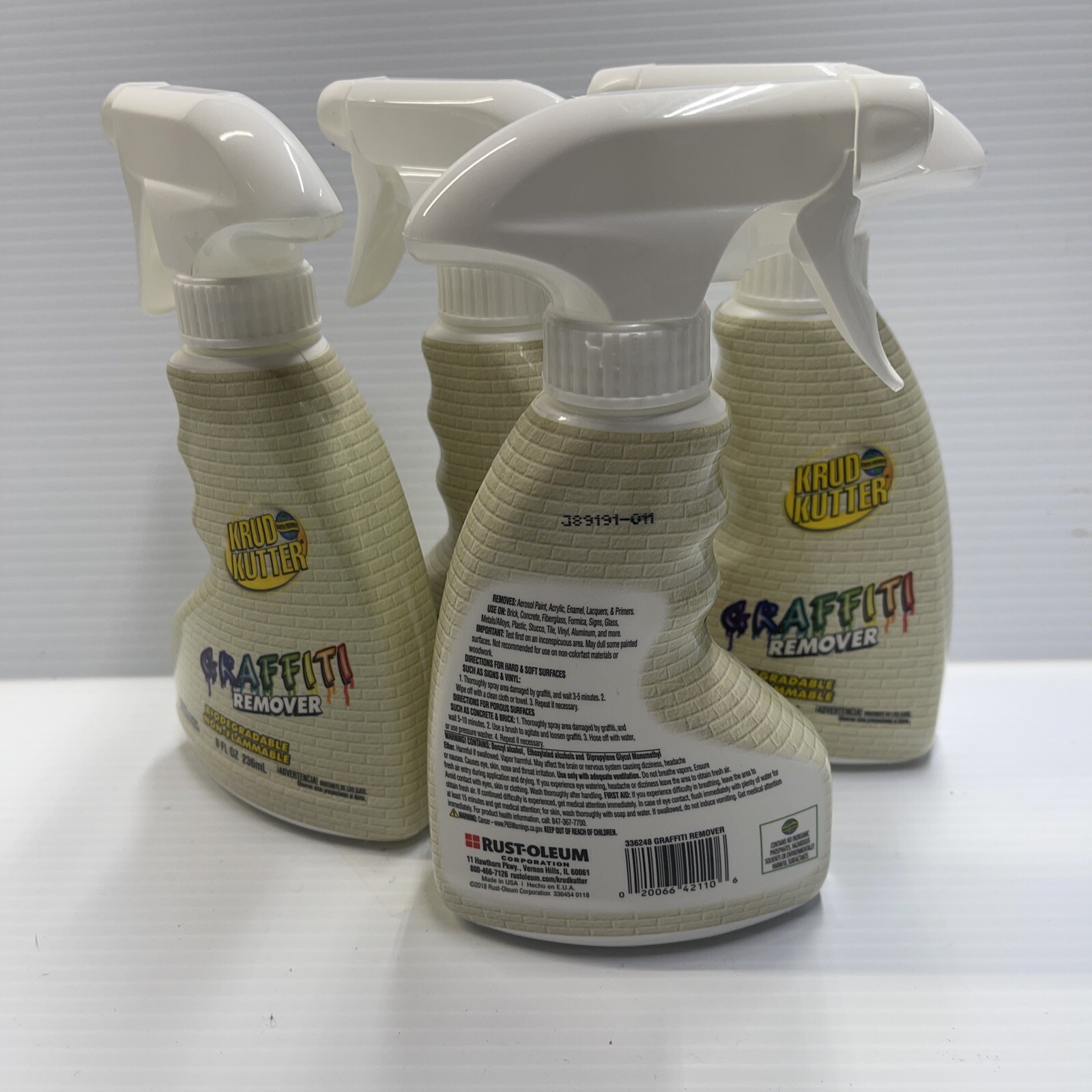 Lot Of 4 Rust-Oleum Krud Kutter Graffiti Remover Each 8 oz. Spray Bottle