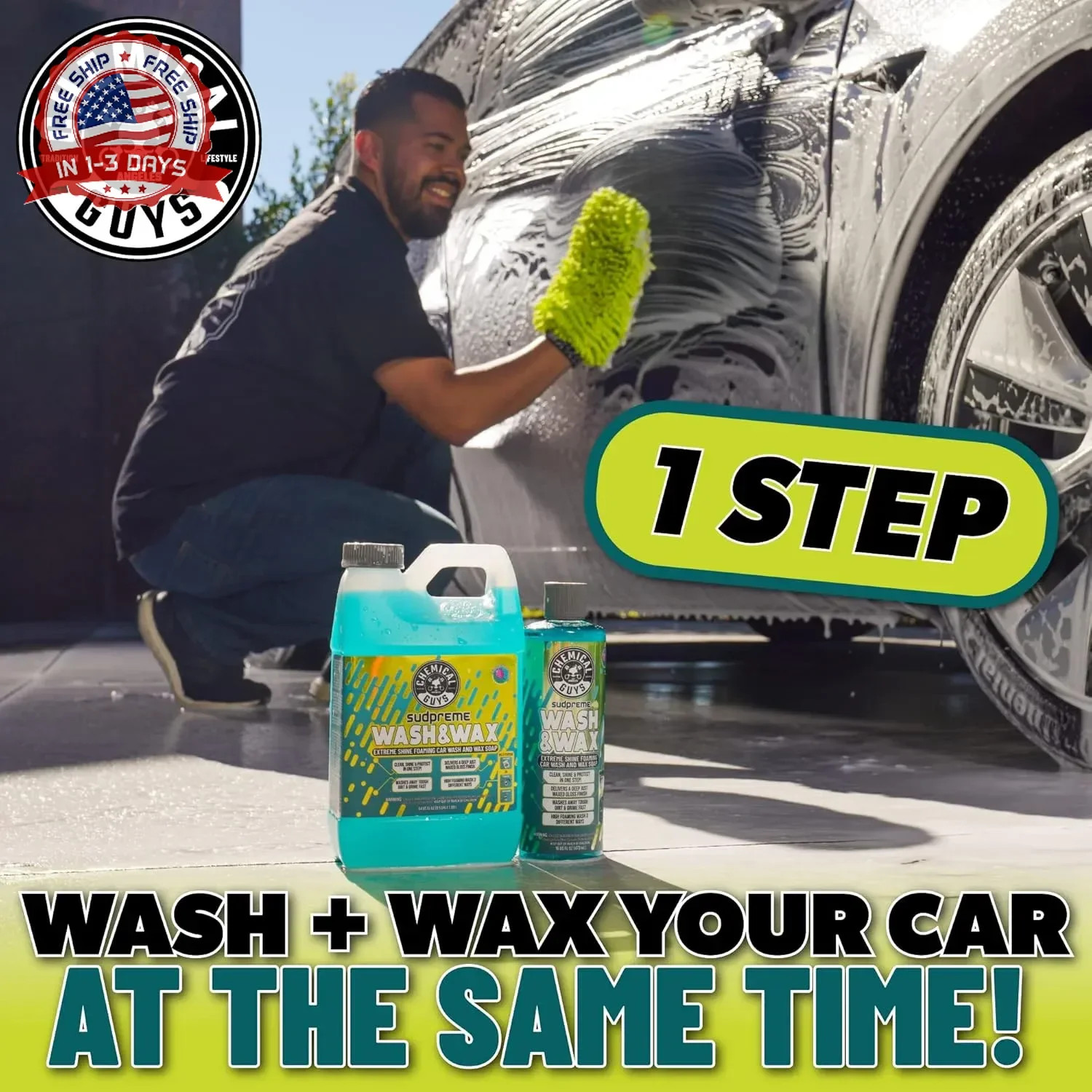 Chemical Guys Sudpreme Wash & Wax 128 oz High Suds Foaming Car Wash Soap with Ca