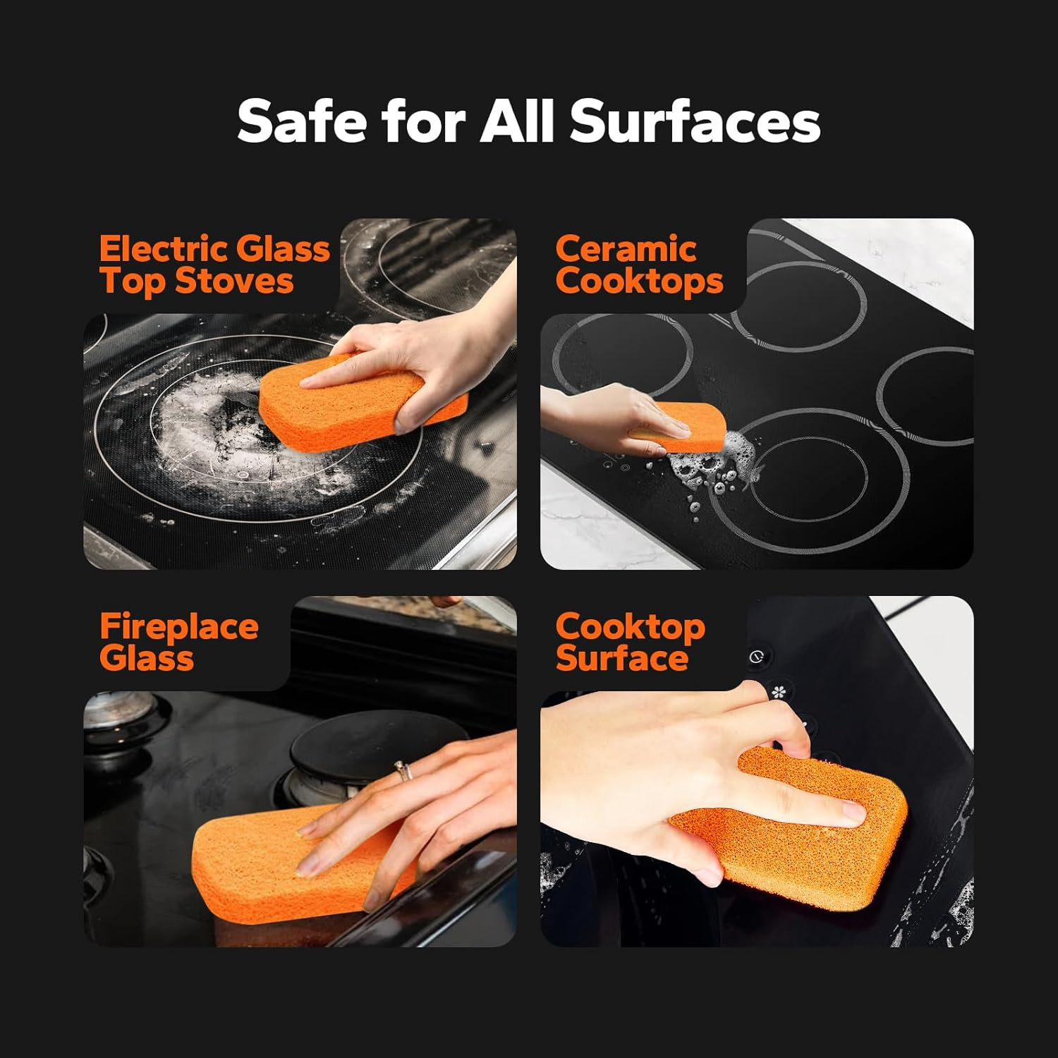 3-In-1 Cooktop Cleaner Kit (8.8 Oz Cooktop Cleaner + Scrubbing Pad + Scraper), S