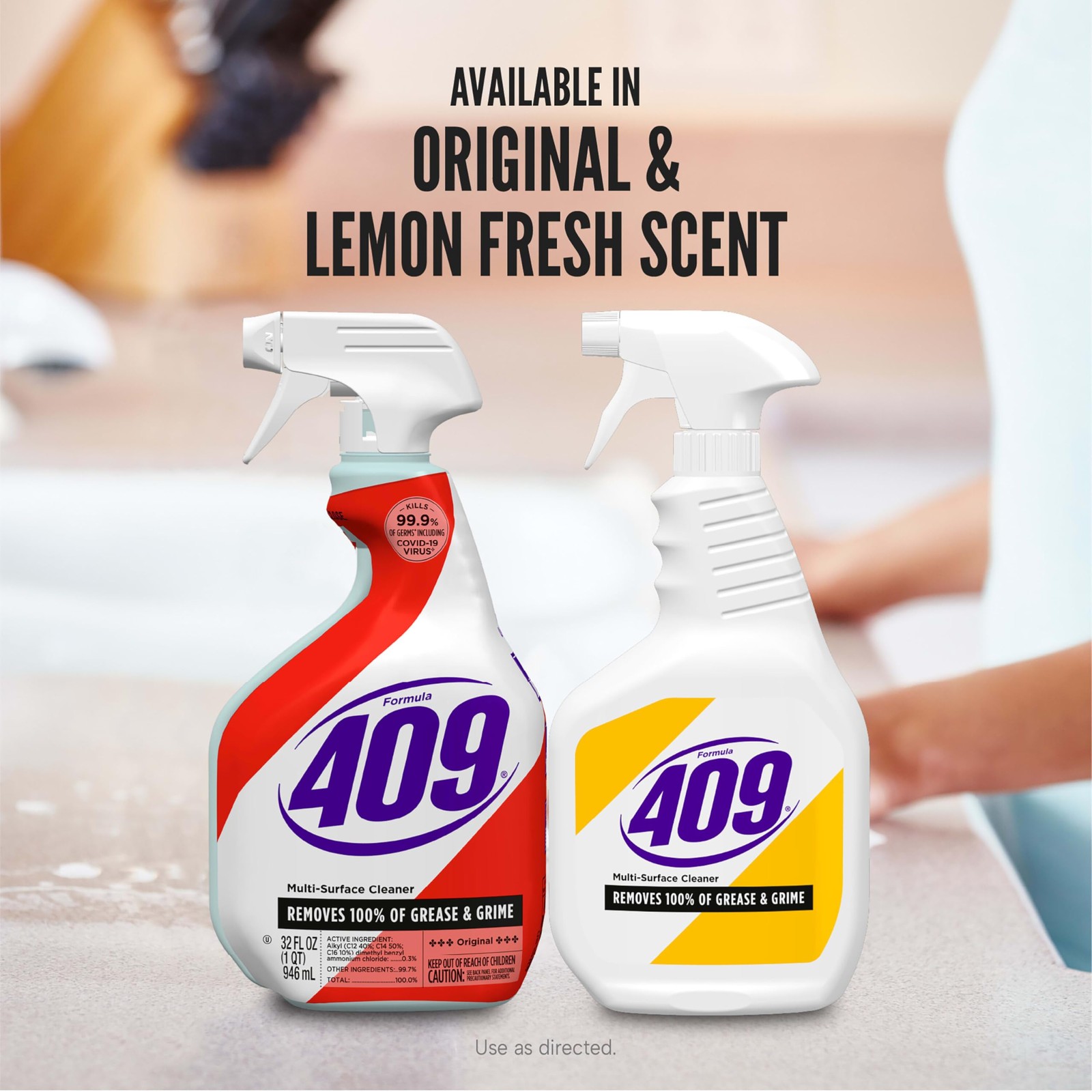 Formula 409 Multi-Surface Cleaner, Spray Bottle, Lemon 96 Fl Oz (Pack of 1)