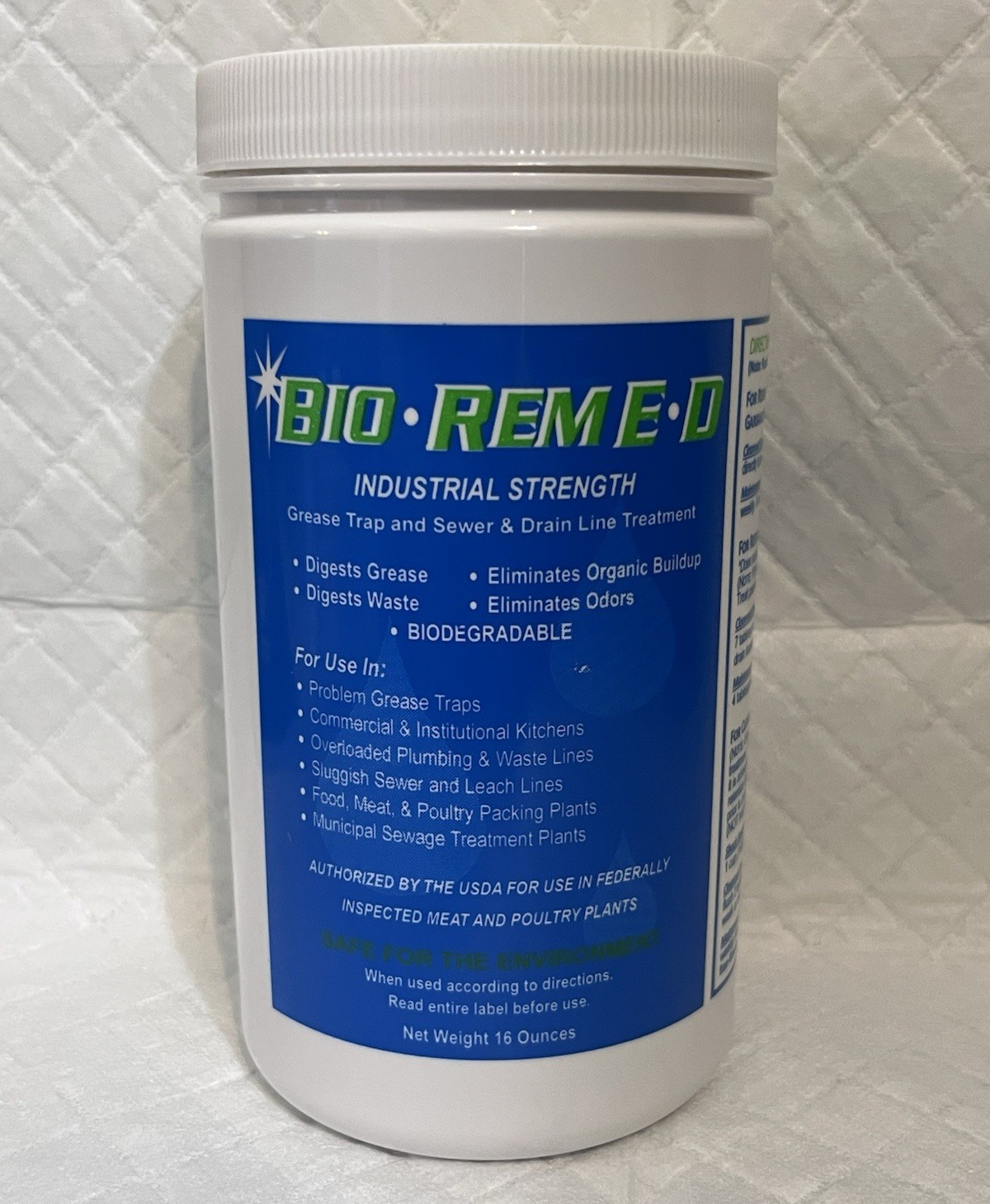 BIO-REM E-D Grease Trap & Sewer/Drain Line Treatment Powder, Biodegradable 16 oz