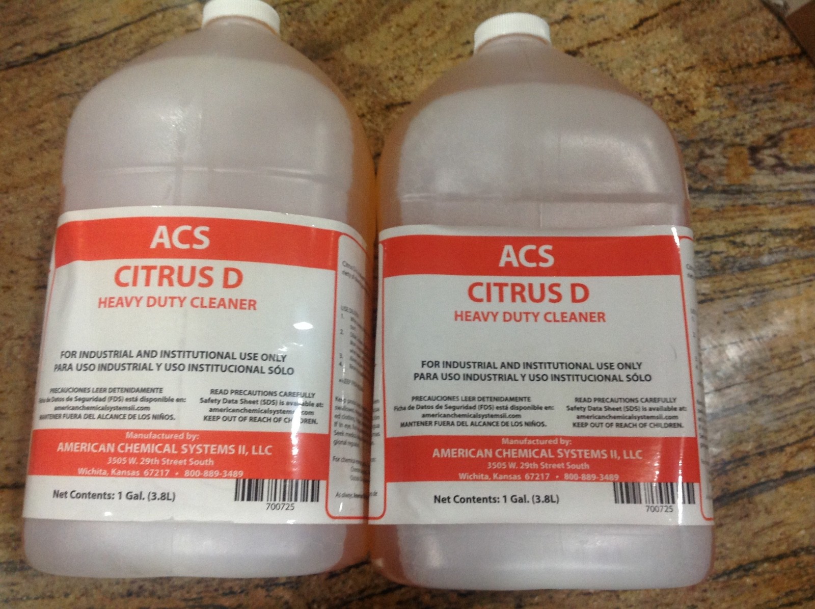 2 gallons Industrial constitutional concentrate acs citrus D heavy duty cleaner