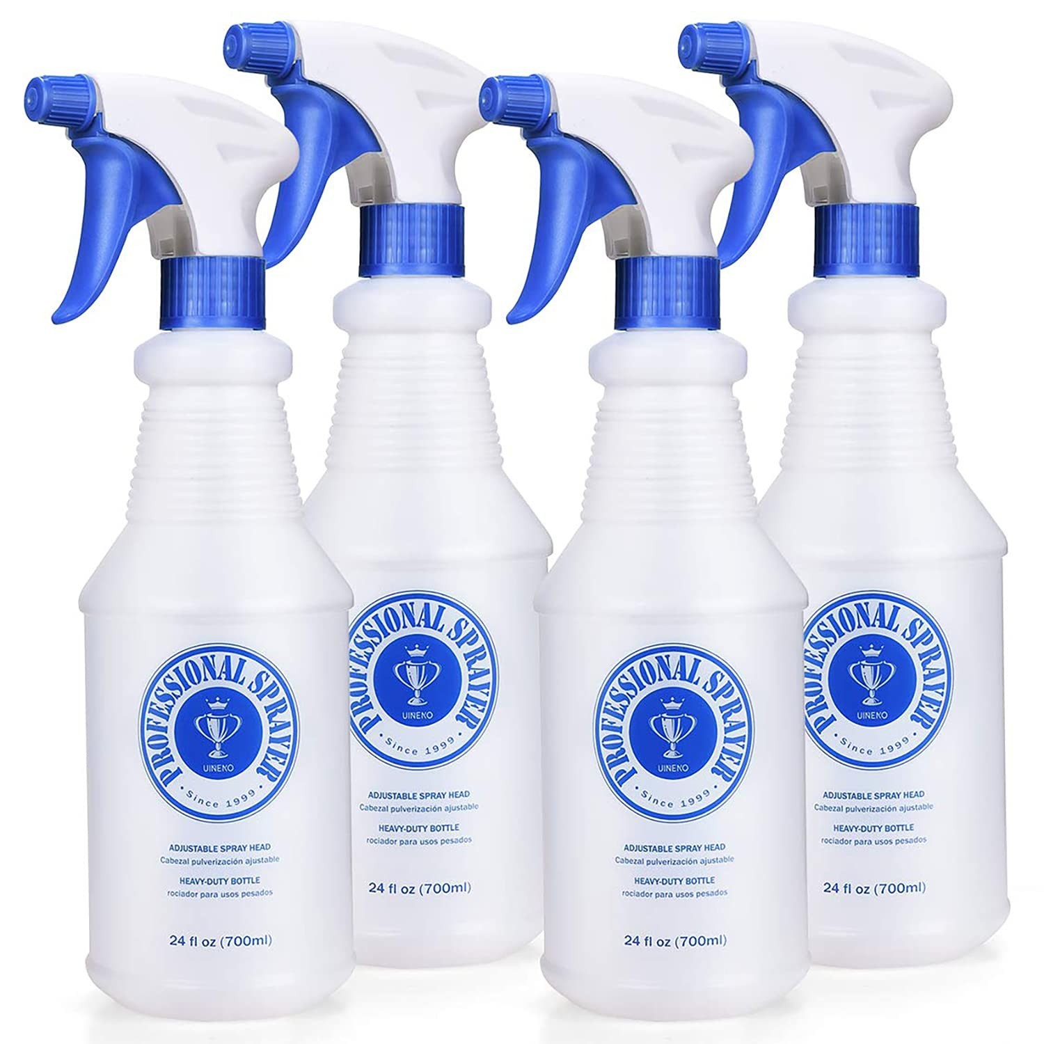 Plastic Spray Bottle 4 Pack 24 Oz Sprayer for Cleaning Solutions Bleach⭐️⭐️⭐️⭐️