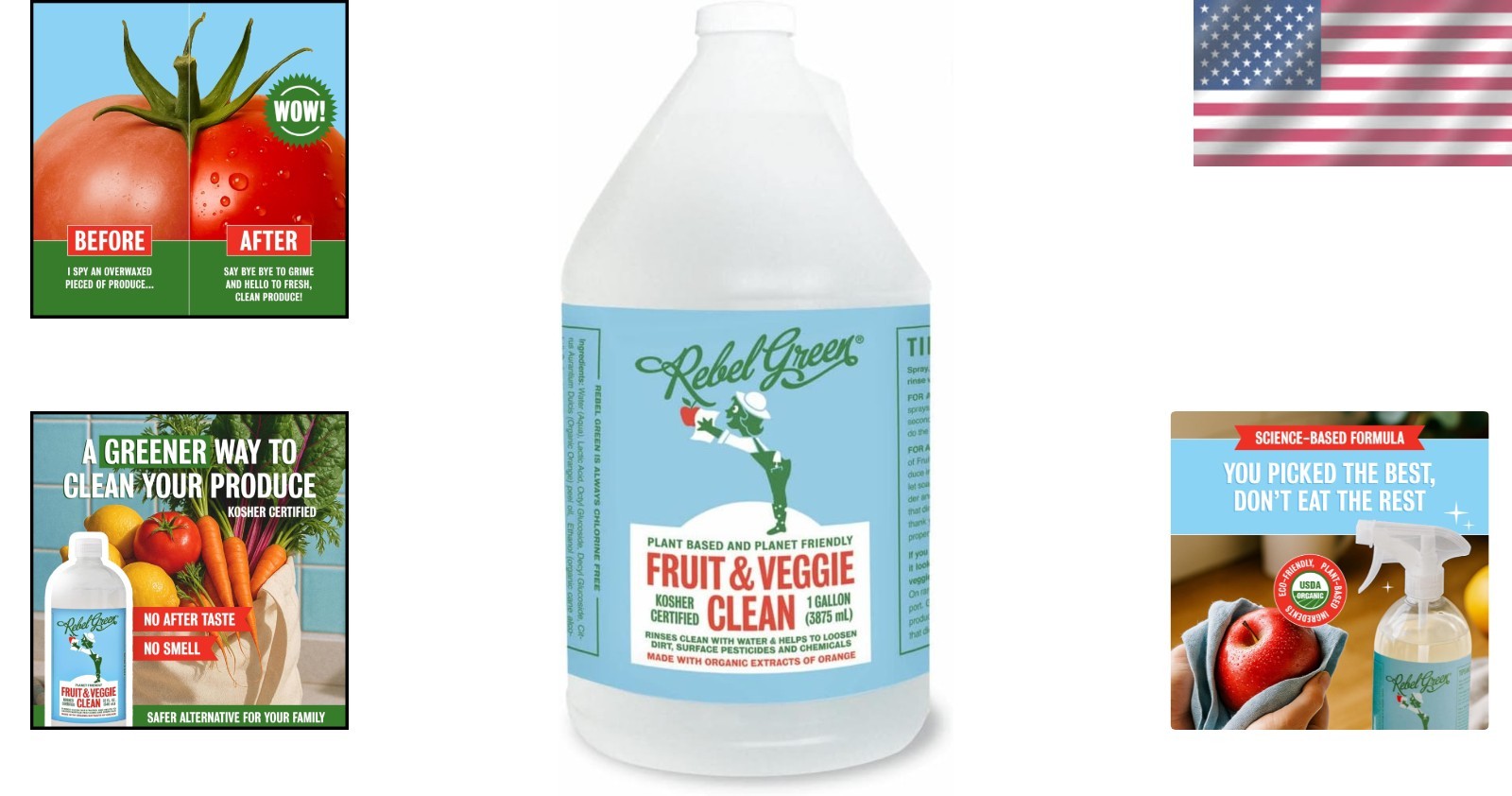 Fruit & Veggie Clean: Eco-Friendly Citrus Wash – 128 Fl Oz No Aftertaste Formula