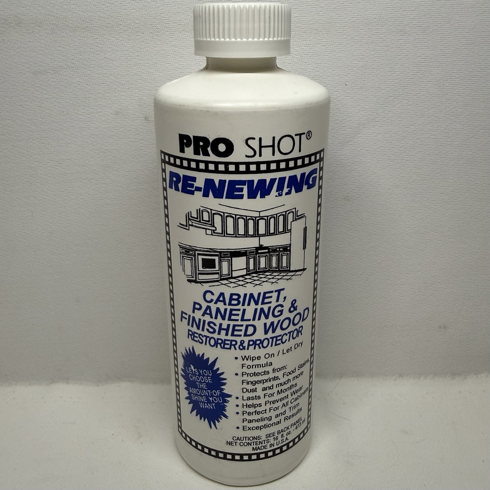 Pro Shot Re-Newing Cabinet Paneling Wood Restorer Protector 16 Oz Discontinued