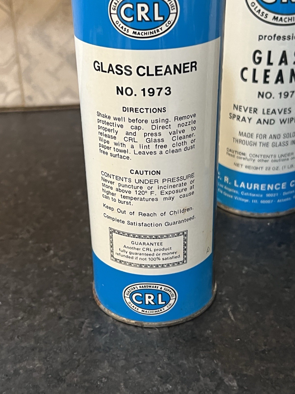 Lot of 5 – 22 oz each CRL 1973 Aerosol Glass Cleaner